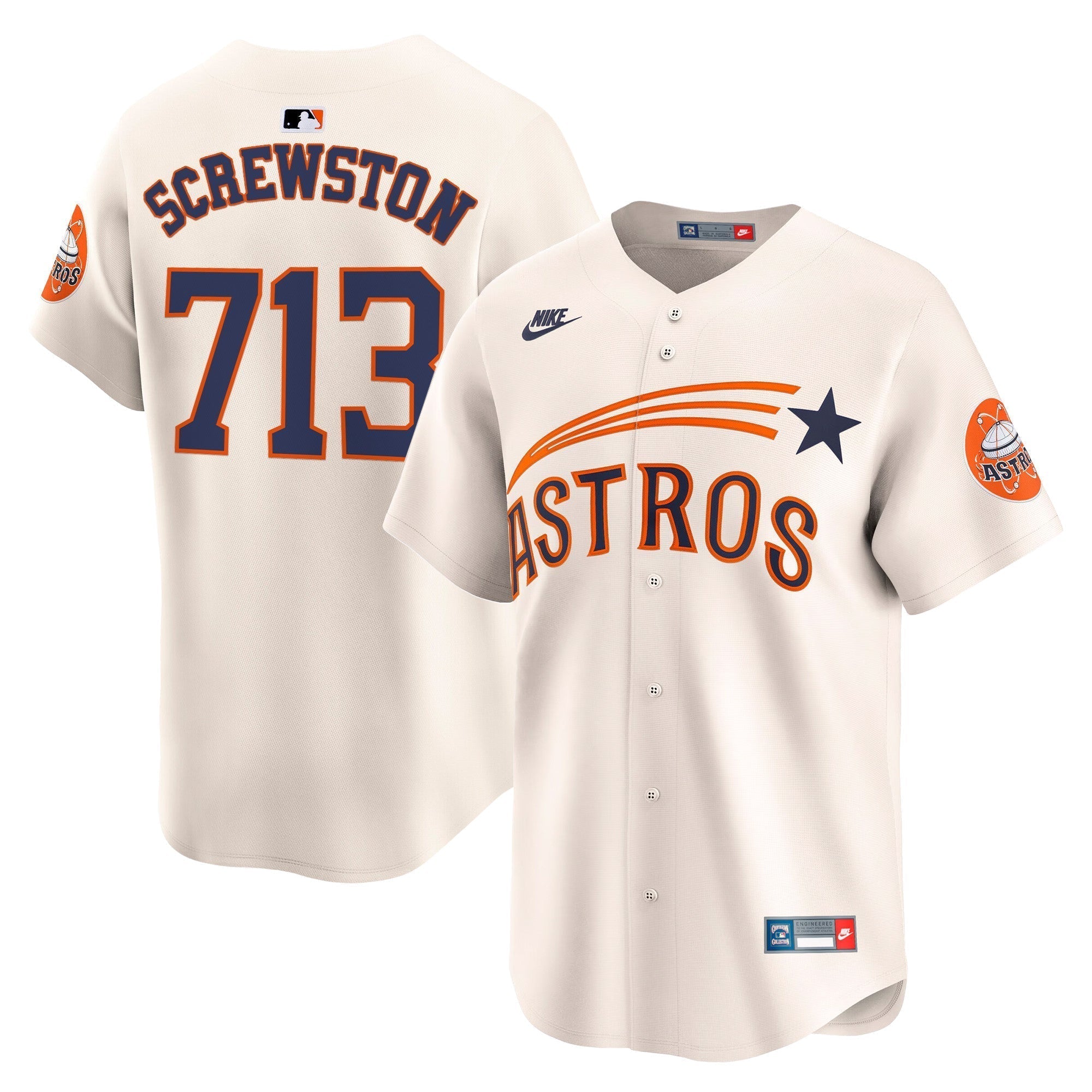 HOU Throwback Cooperstown Vapor Premier Limited Jersey - Stitched