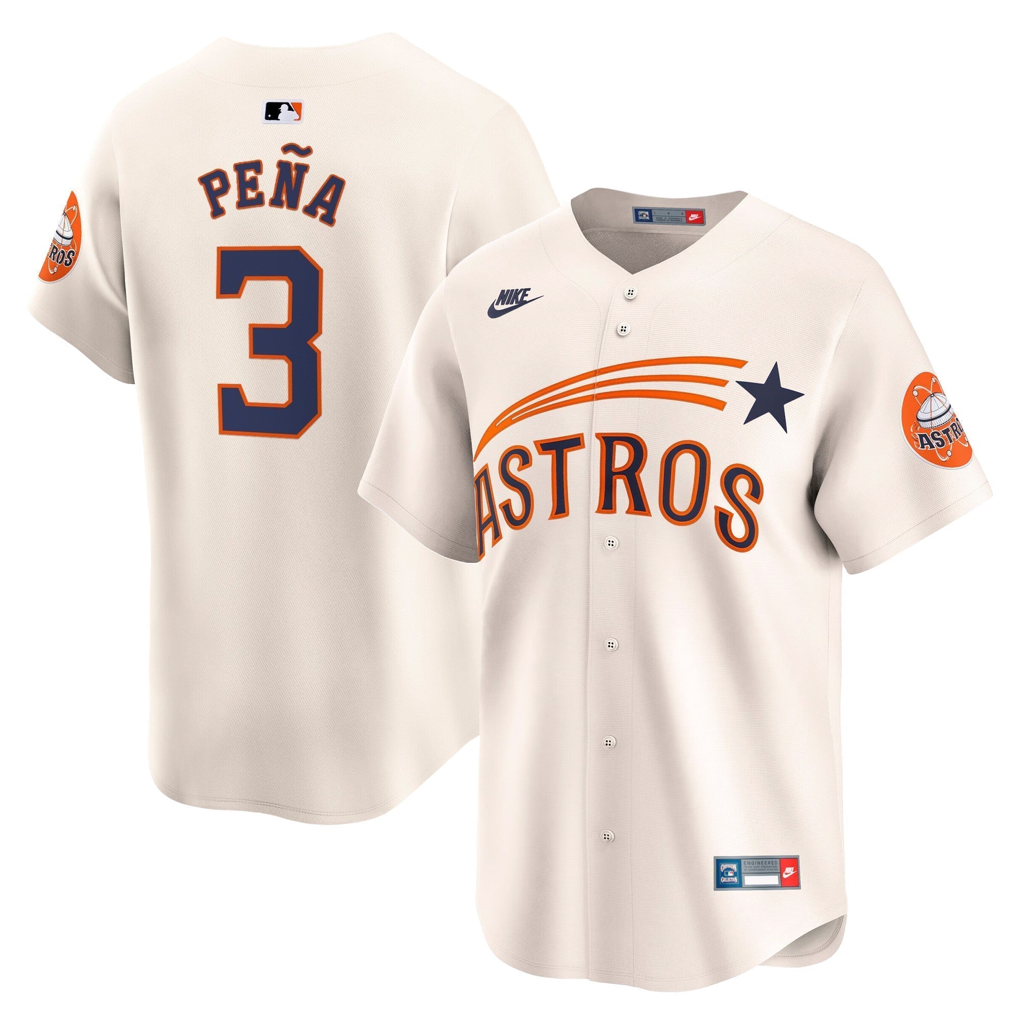 HOU Throwback Cooperstown Vapor Premier Limited Jersey - Stitched