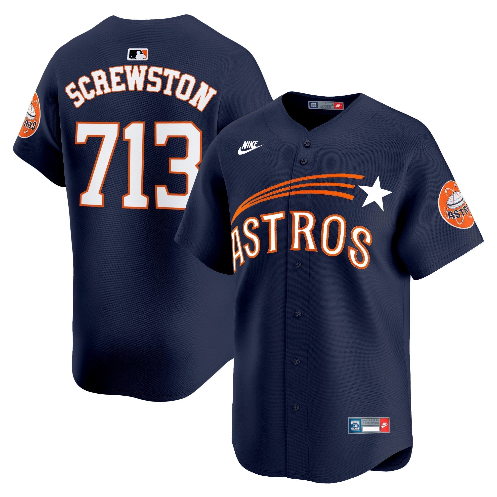 HOU Throwback Cooperstown Vapor Premier Limited Jersey - Stitched