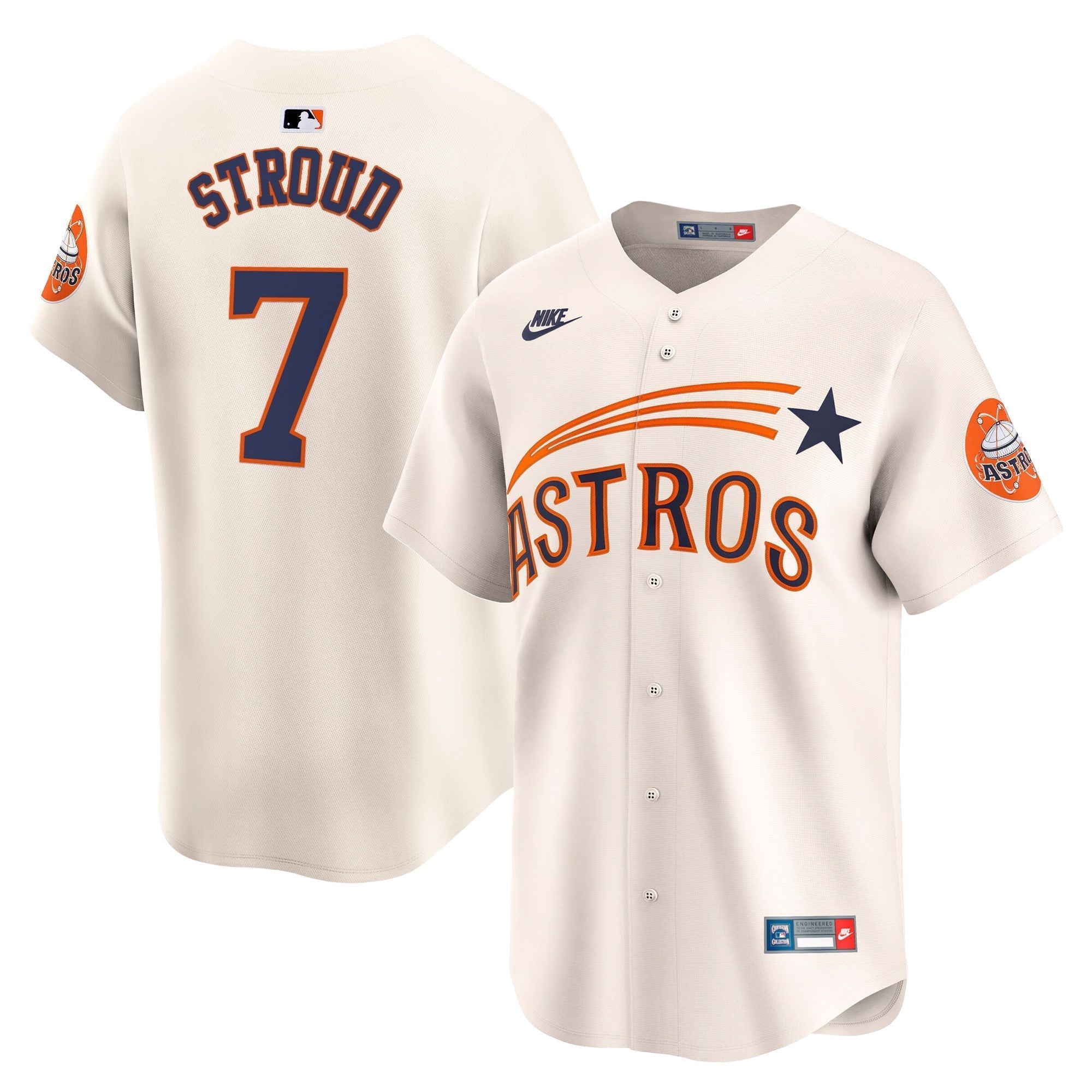 HOU Throwback Cooperstown Vapor Premier Limited Jersey - Stitched