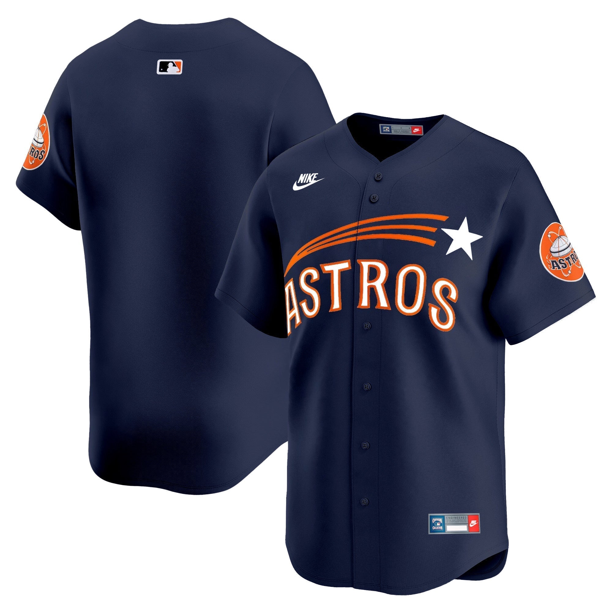 HOU Throwback Cooperstown Vapor Premier Limited Jersey - Stitched