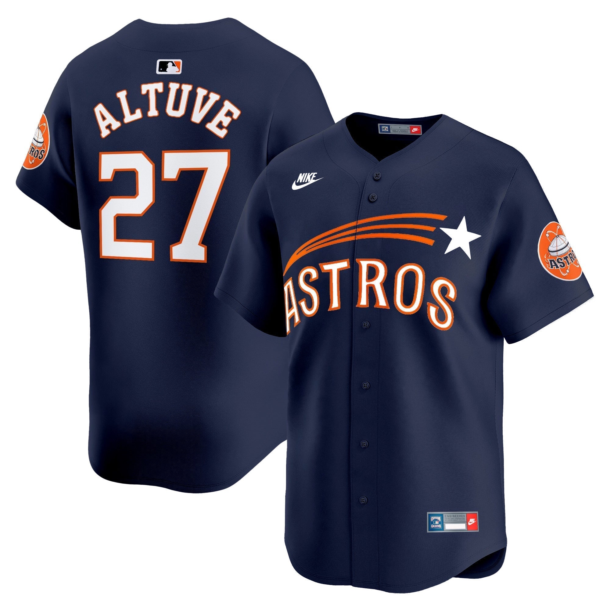 HOU Throwback Cooperstown Vapor Premier Limited Jersey - Stitched