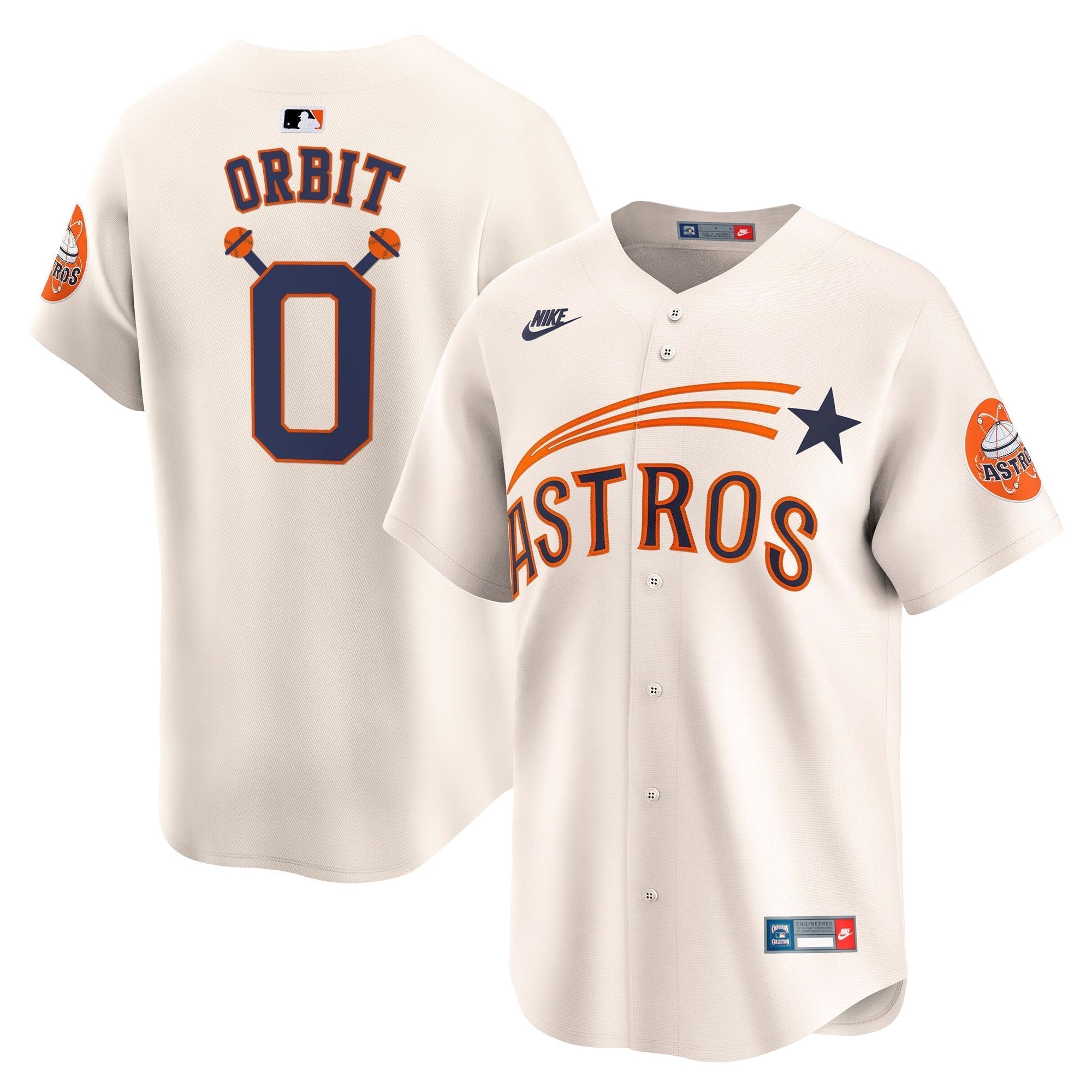 HOU Throwback Cooperstown Vapor Premier Limited Jersey - Stitched