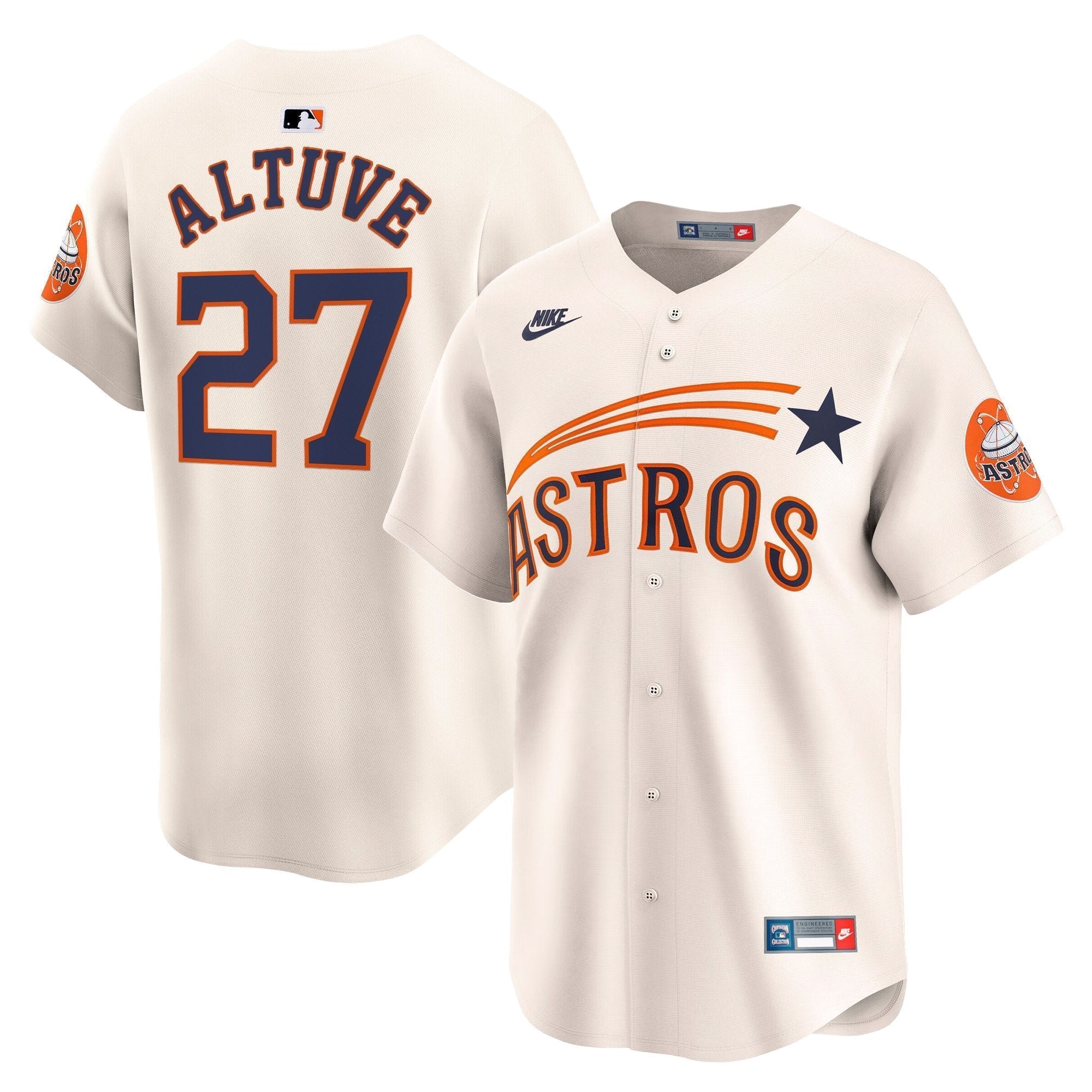 HOU Throwback Cooperstown Vapor Premier Limited Jersey - Stitched