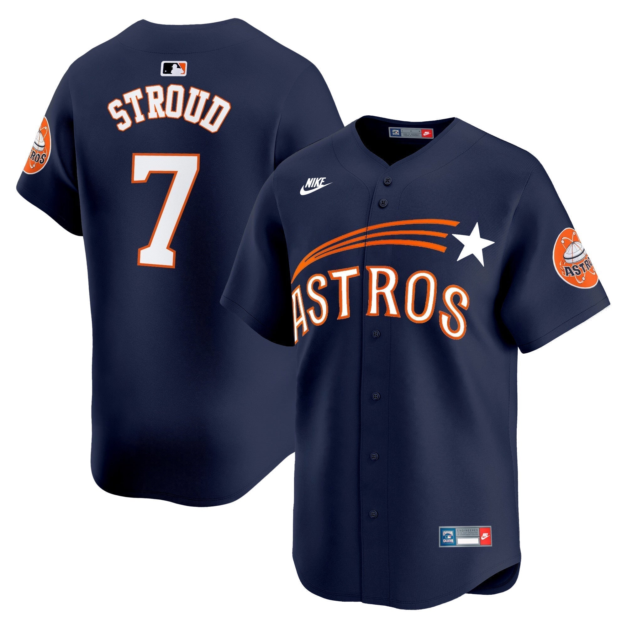 HOU Throwback Cooperstown Vapor Premier Limited Jersey - Stitched