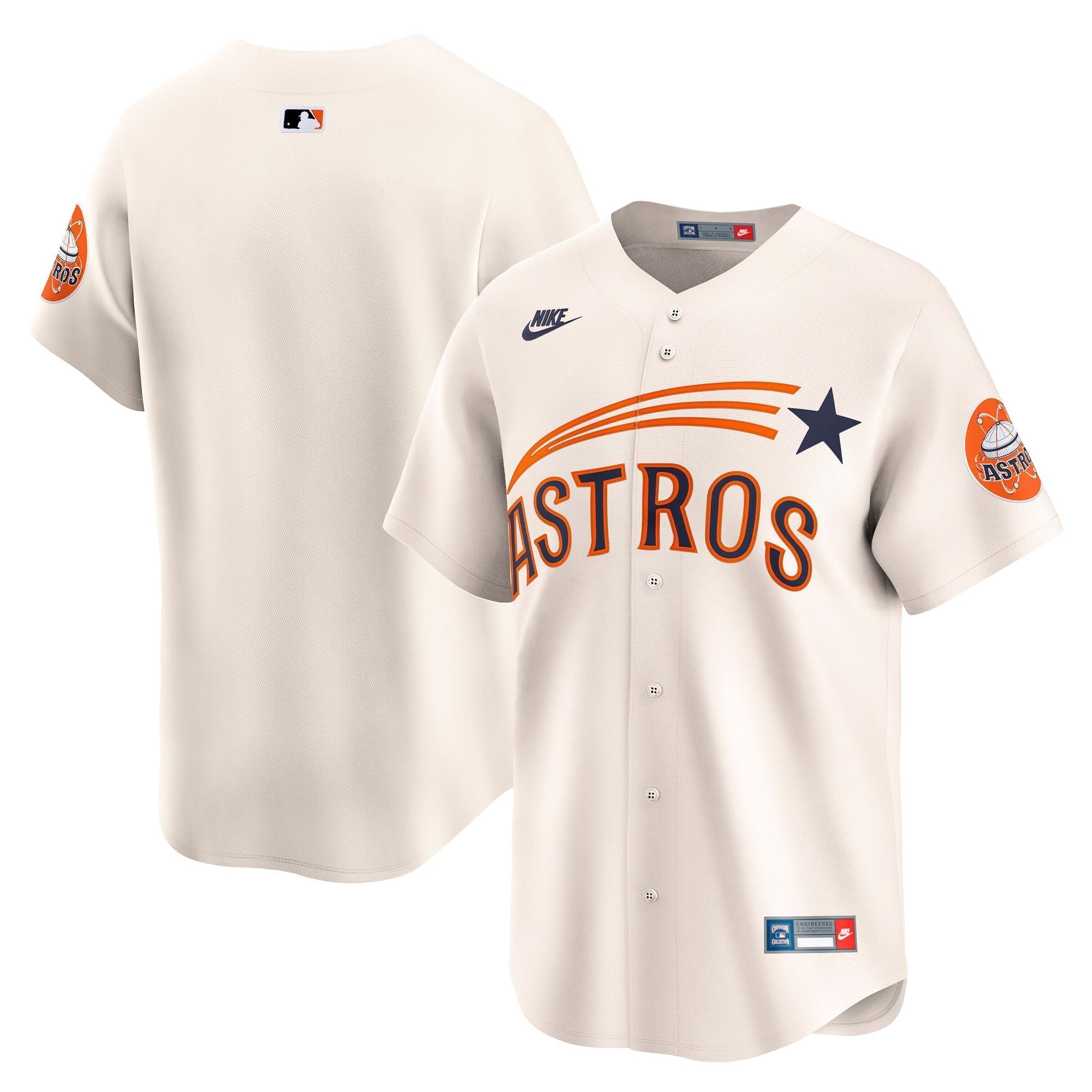 HOU Throwback Cooperstown Vapor Premier Limited Jersey - Stitched