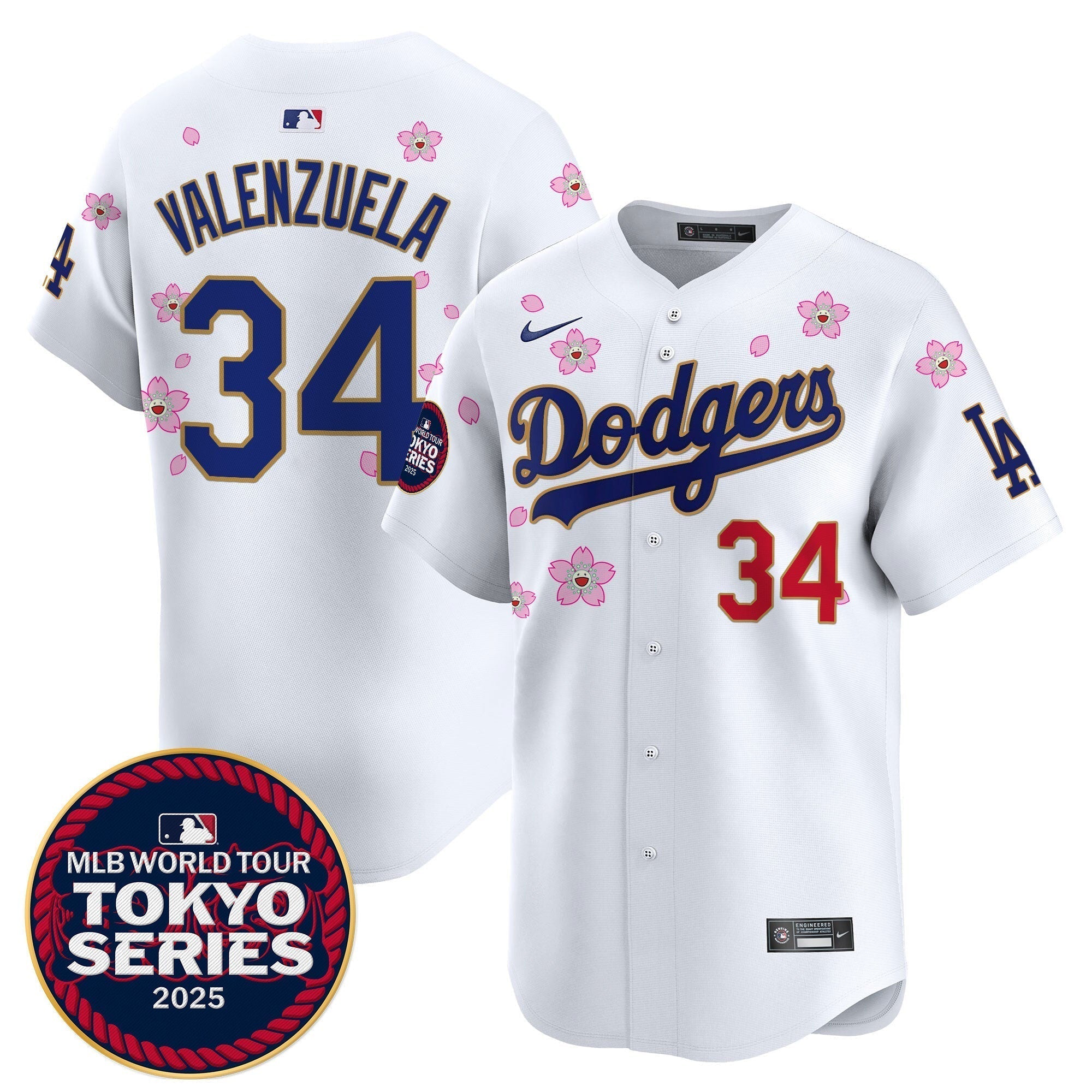 Dodgers Tokyo Series 2025 Gold Trim Vapor Premier Limited Jersey - Stitched