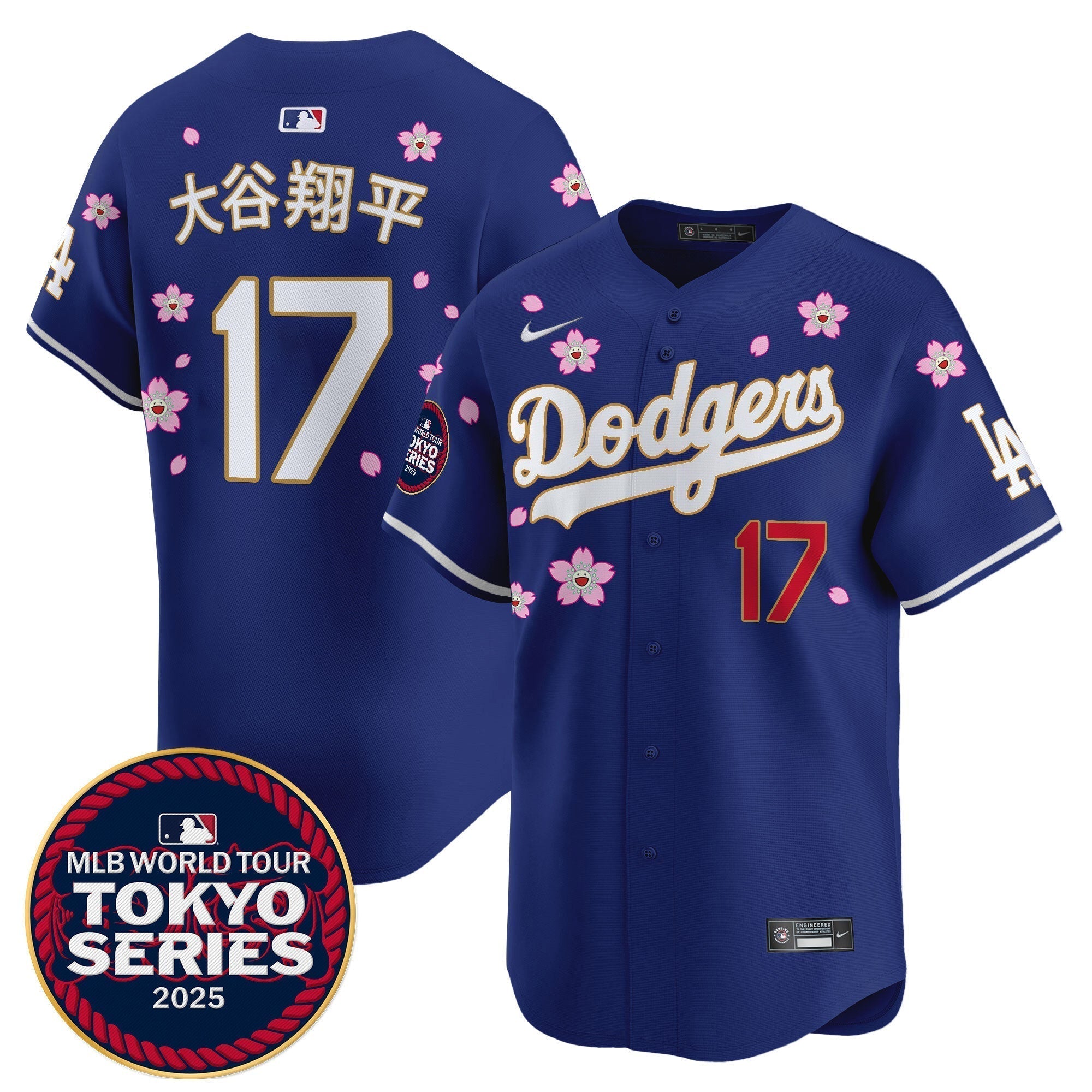 Dodgers Tokyo Series 2025 Gold Trim Vapor Premier Limited Jersey - Stitched