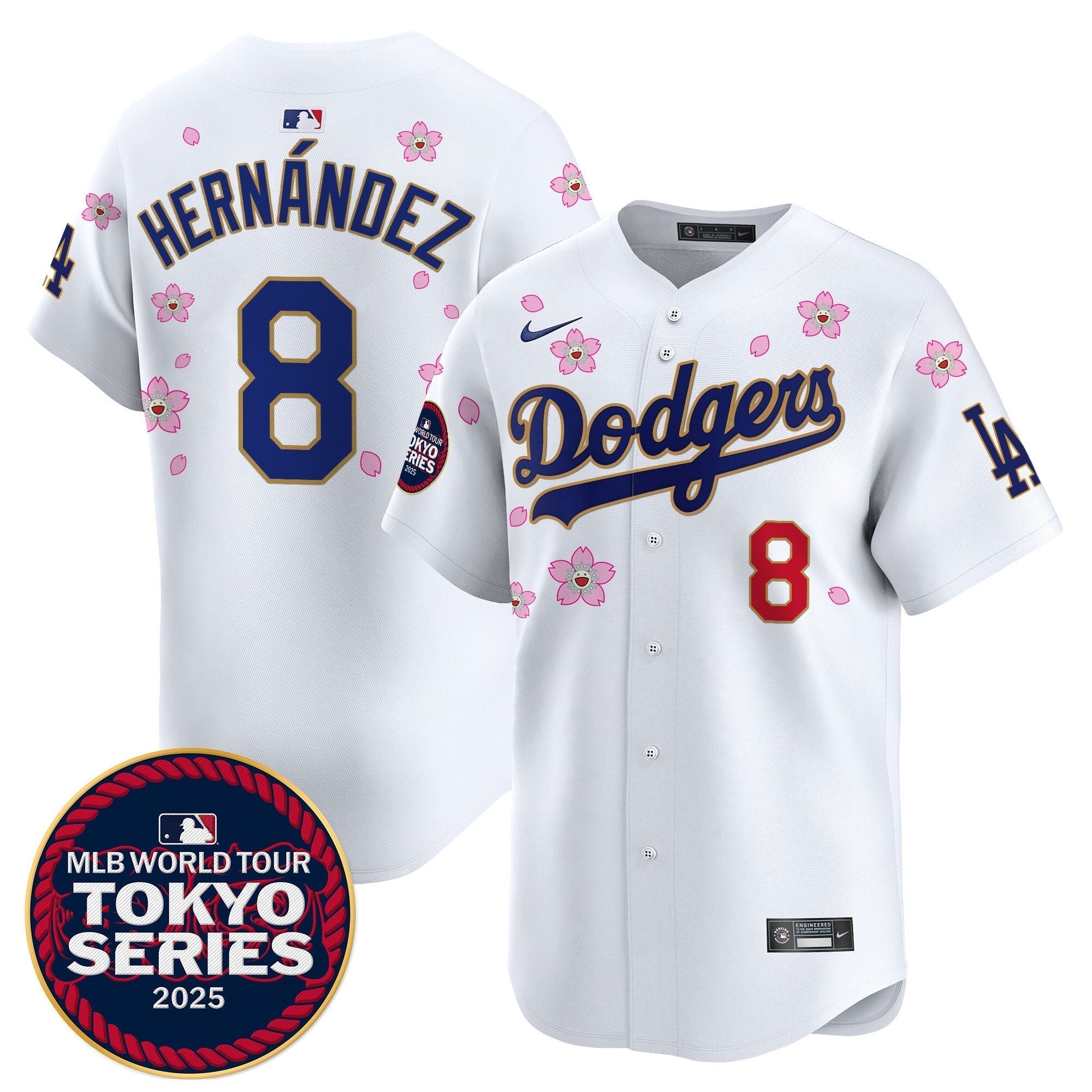 Dodgers Tokyo Series 2025 Gold Trim Vapor Premier Limited Jersey - Stitched