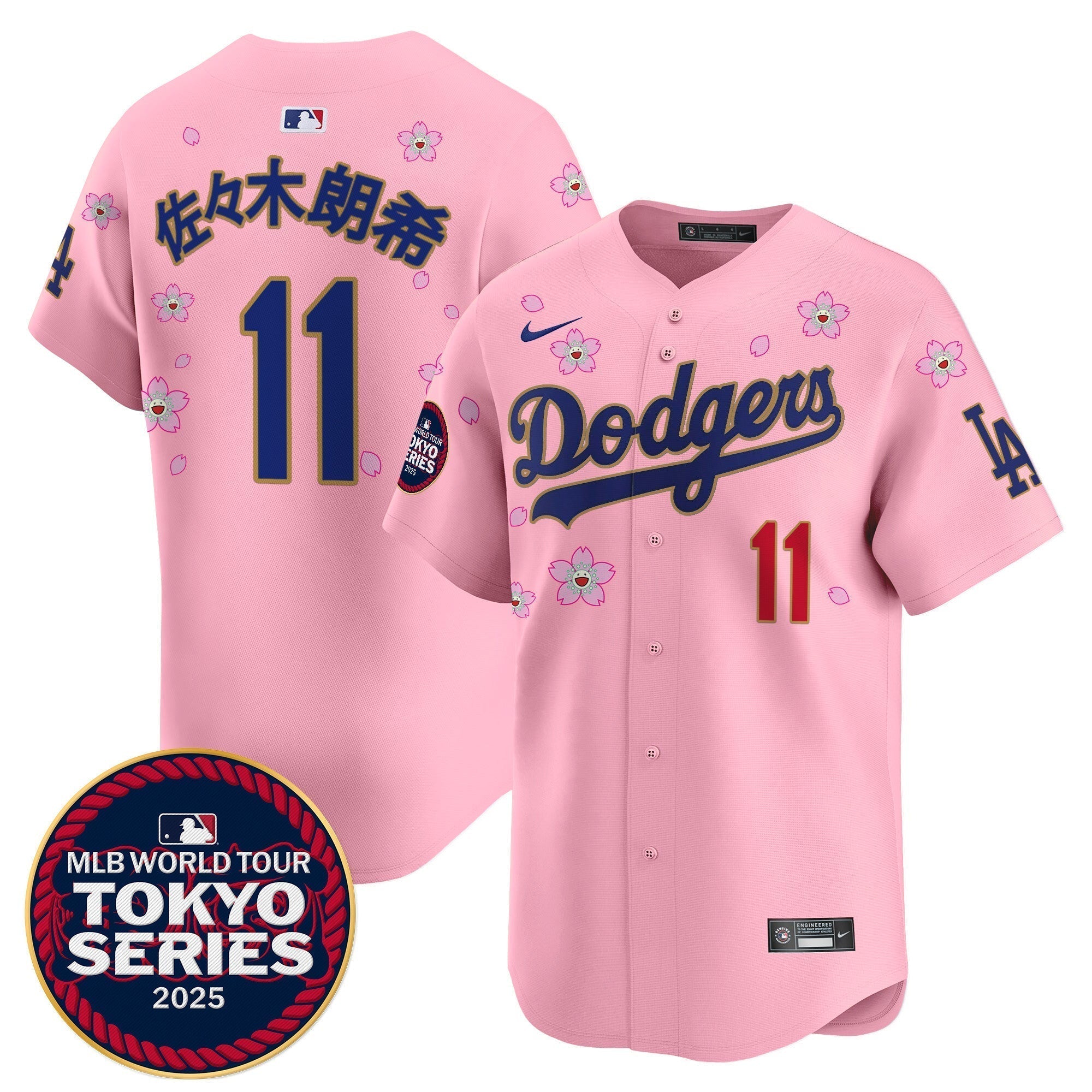 Dodgers Tokyo Series 2025 Gold Trim Vapor Premier Limited Jersey - Stitched