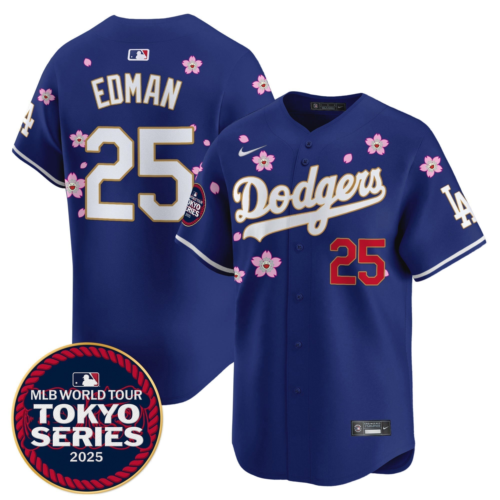 Dodgers Tokyo Series 2025 Gold Trim Vapor Premier Limited Jersey - Stitched