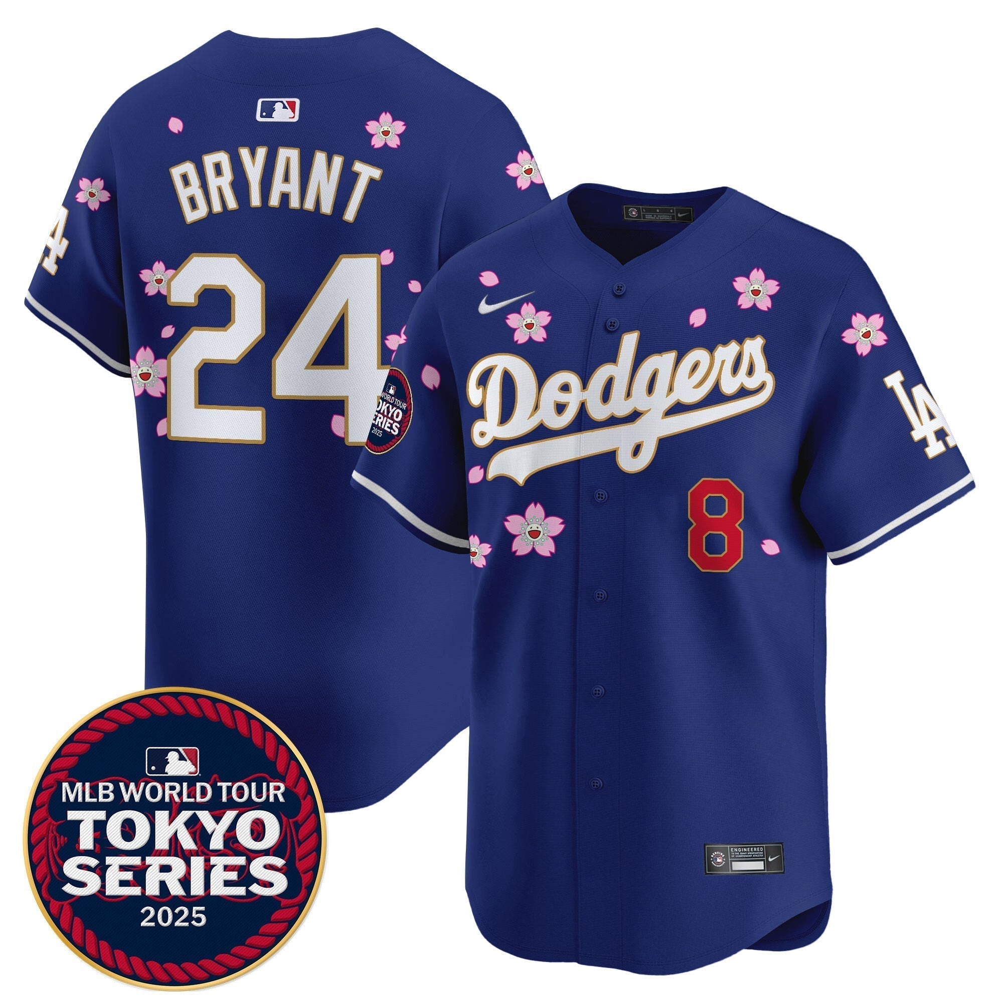 Dodgers Tokyo Series 2025 Gold Trim Vapor Premier Limited Jersey - Stitched