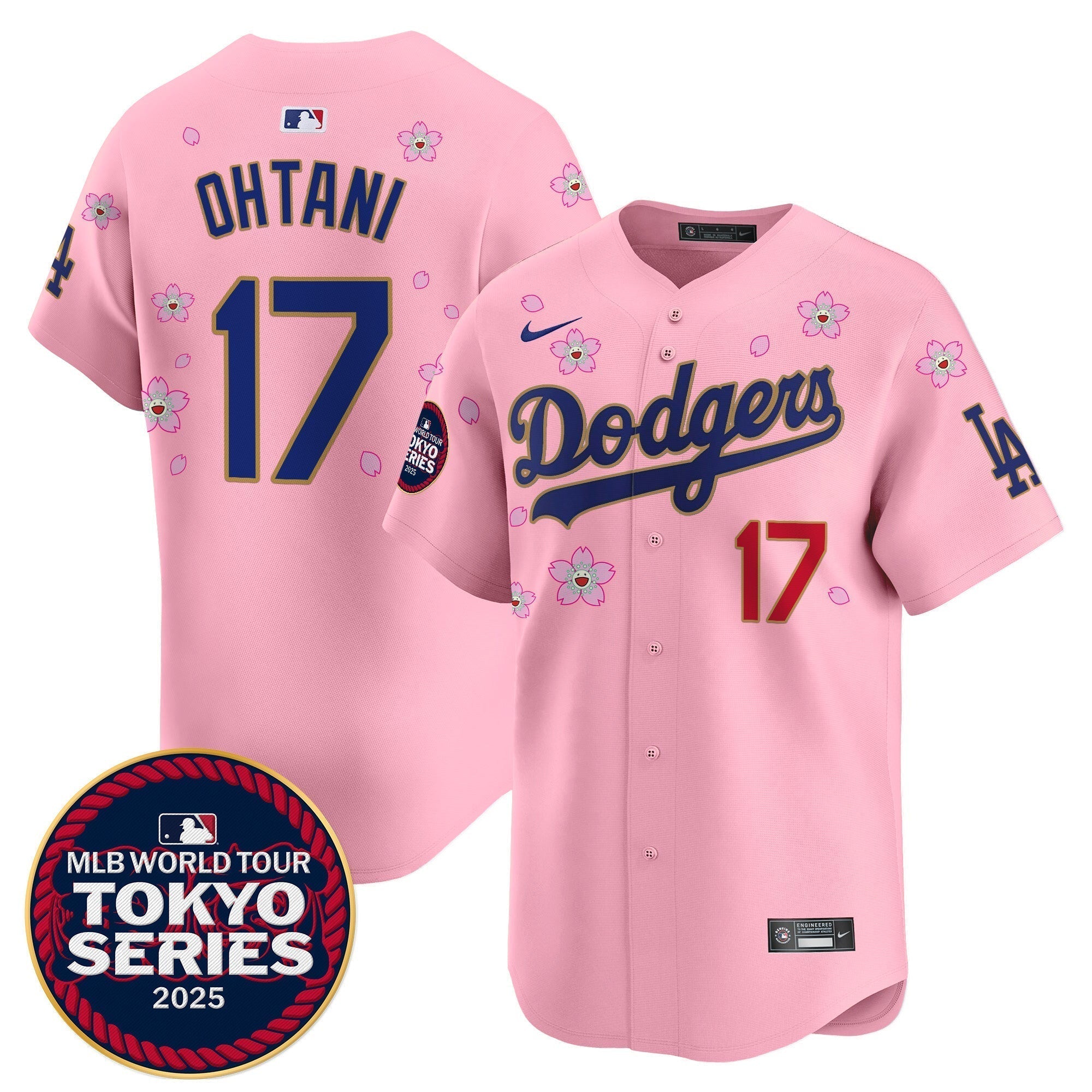 Dodgers Tokyo Series 2025 Gold Trim Vapor Premier Limited Jersey - Stitched