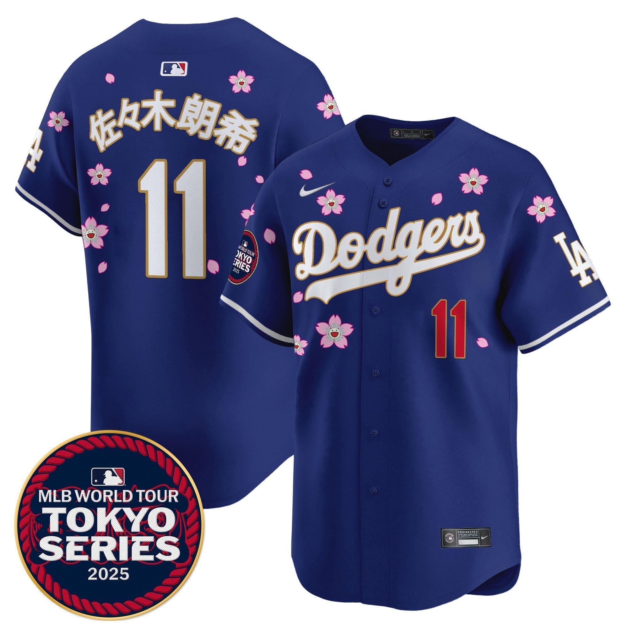 Dodgers Tokyo Series 2025 Gold Trim Vapor Premier Limited Jersey - Stitched