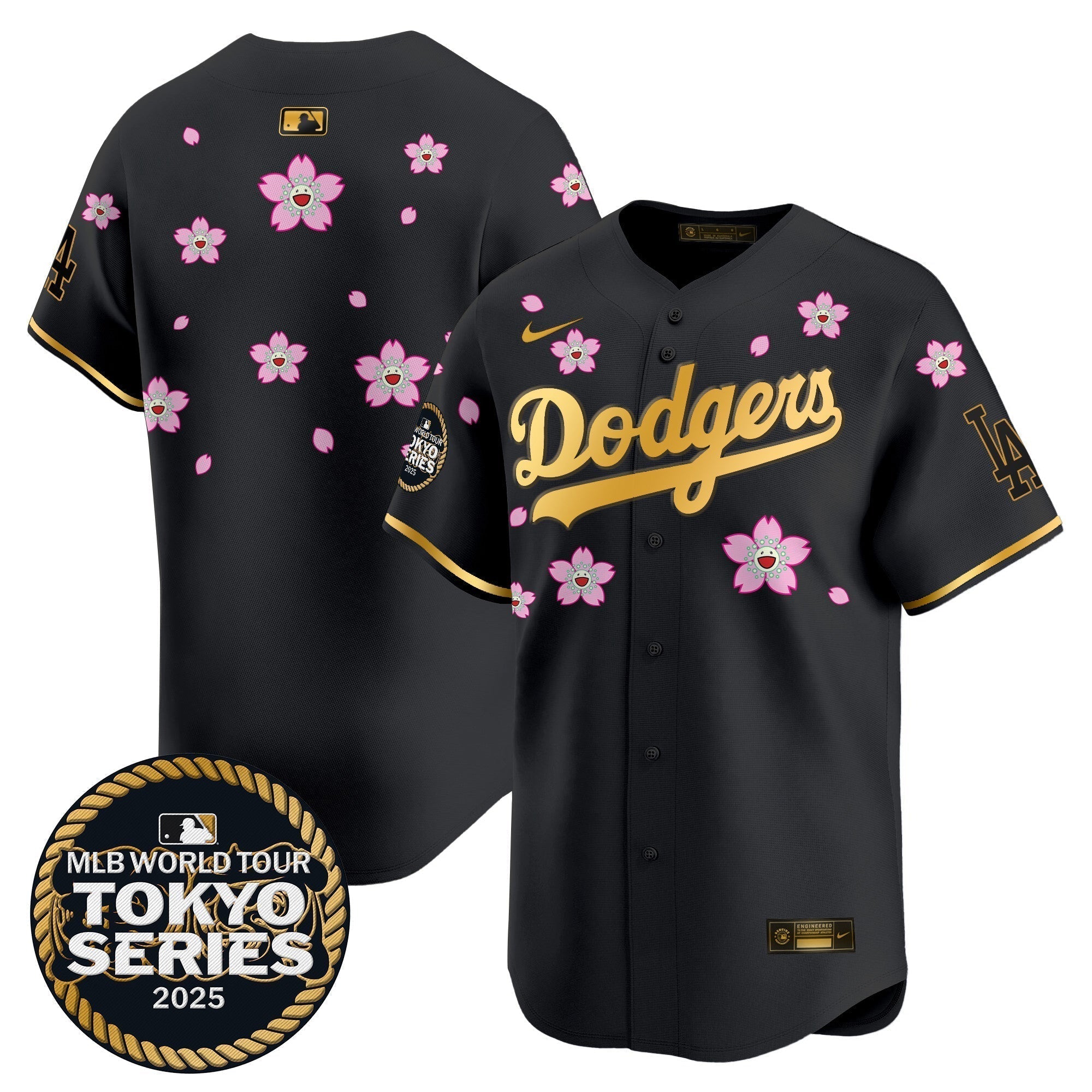 Dodgers Tokyo Series 2025 Gold Trim Vapor Premier Limited Jersey V2 - Stitched