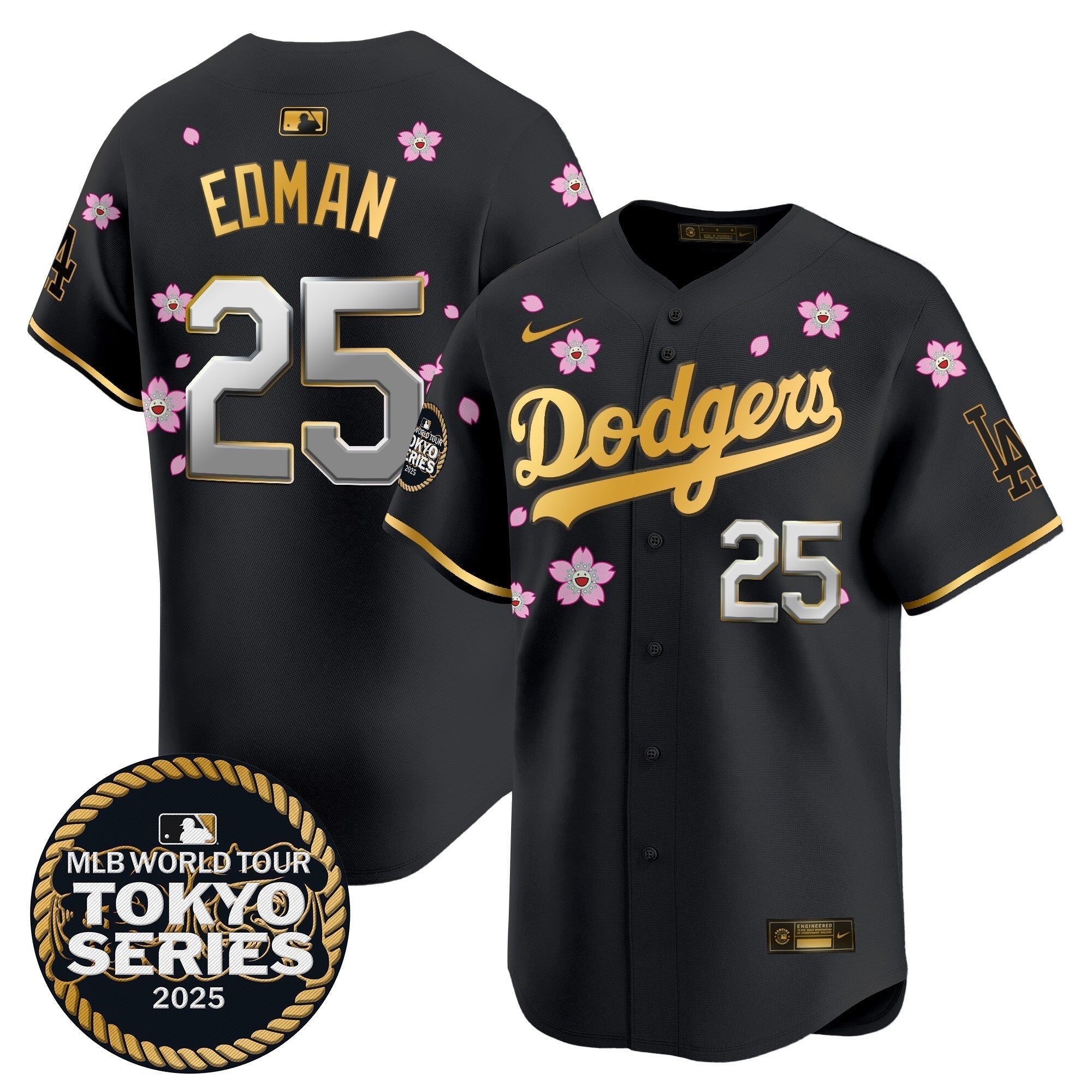 Dodgers Tokyo Series 2025 Gold Trim Vapor Premier Limited Jersey V2 - Stitched