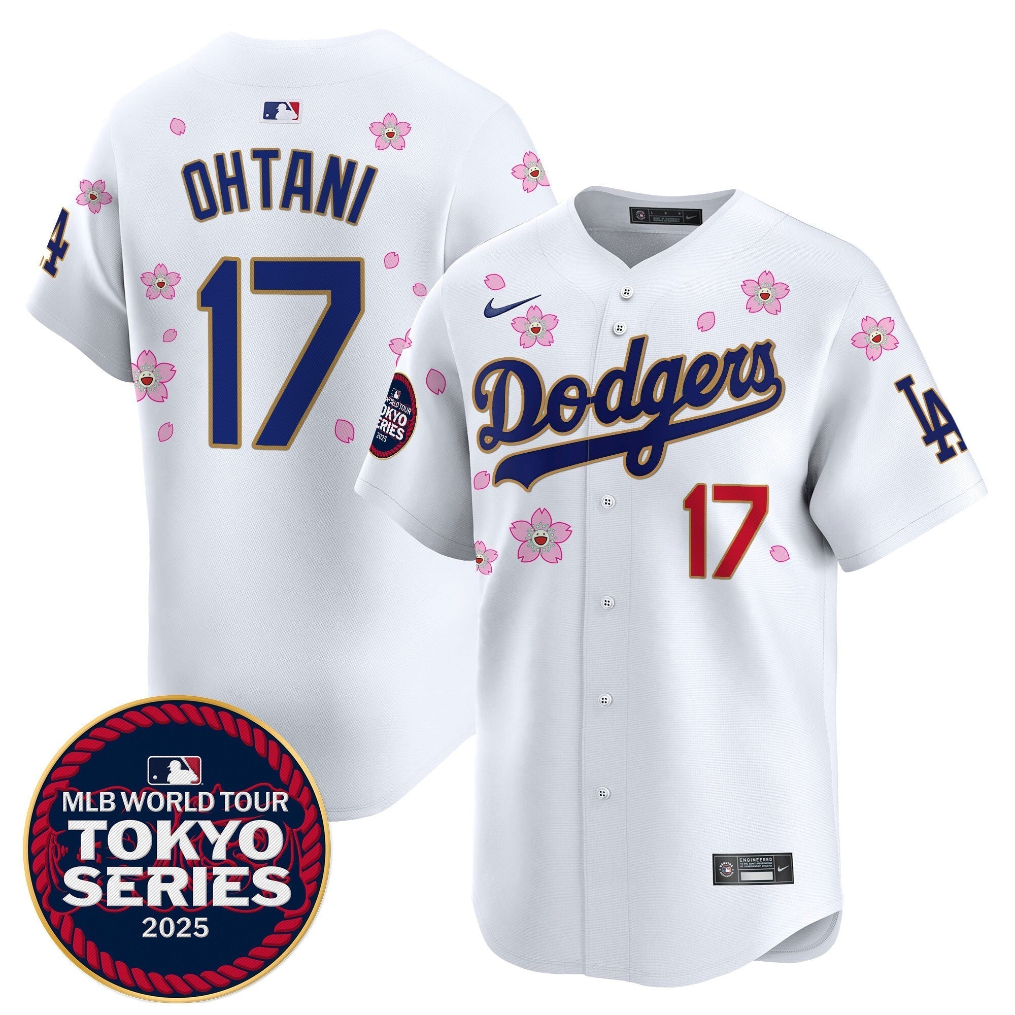 Dodgers Tokyo Series 2025 Gold Trim Vapor Premier Limited Jersey V2 - Stitched