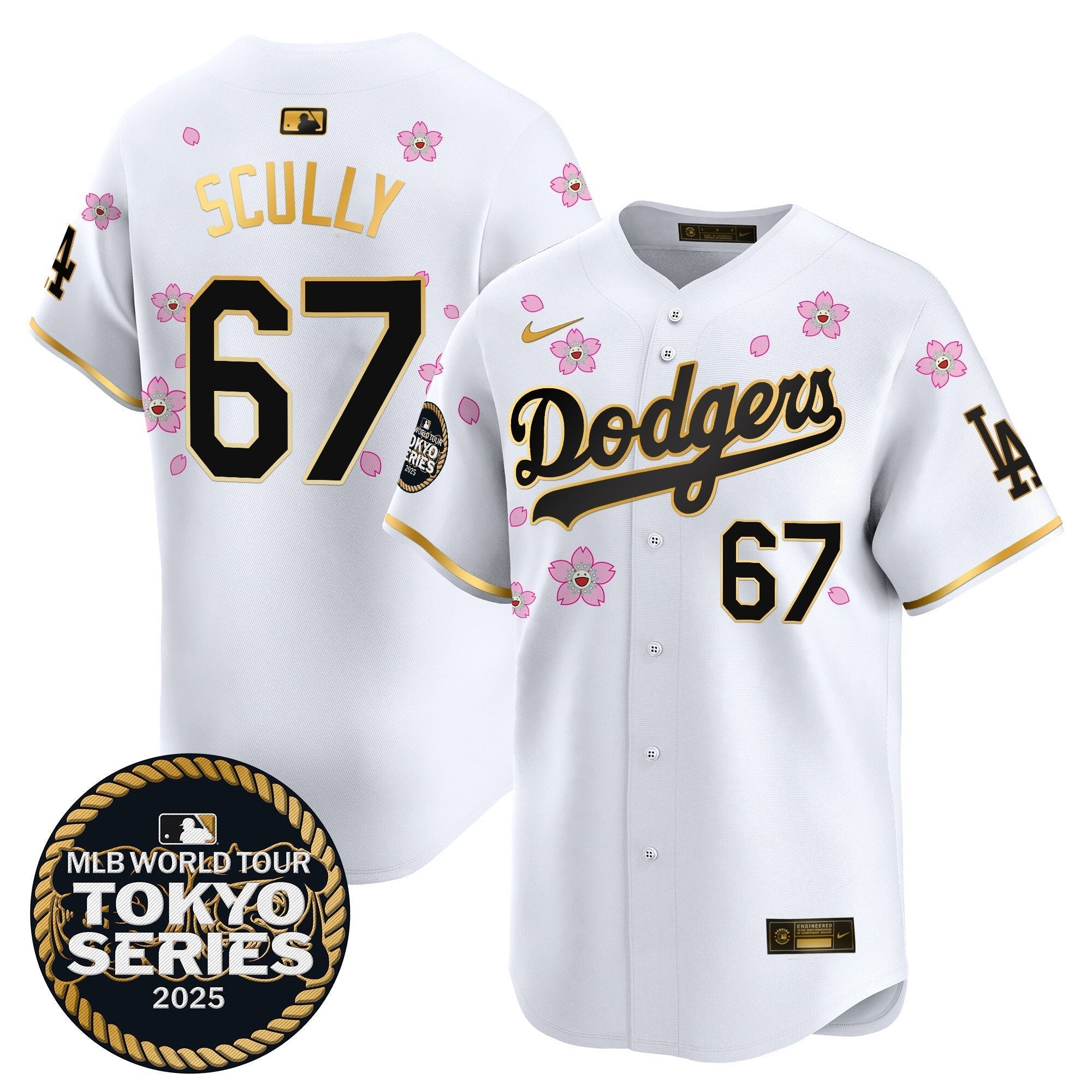 Dodgers Tokyo Series 2025 Gold Trim Vapor Premier Limited Jersey V2 - Stitched