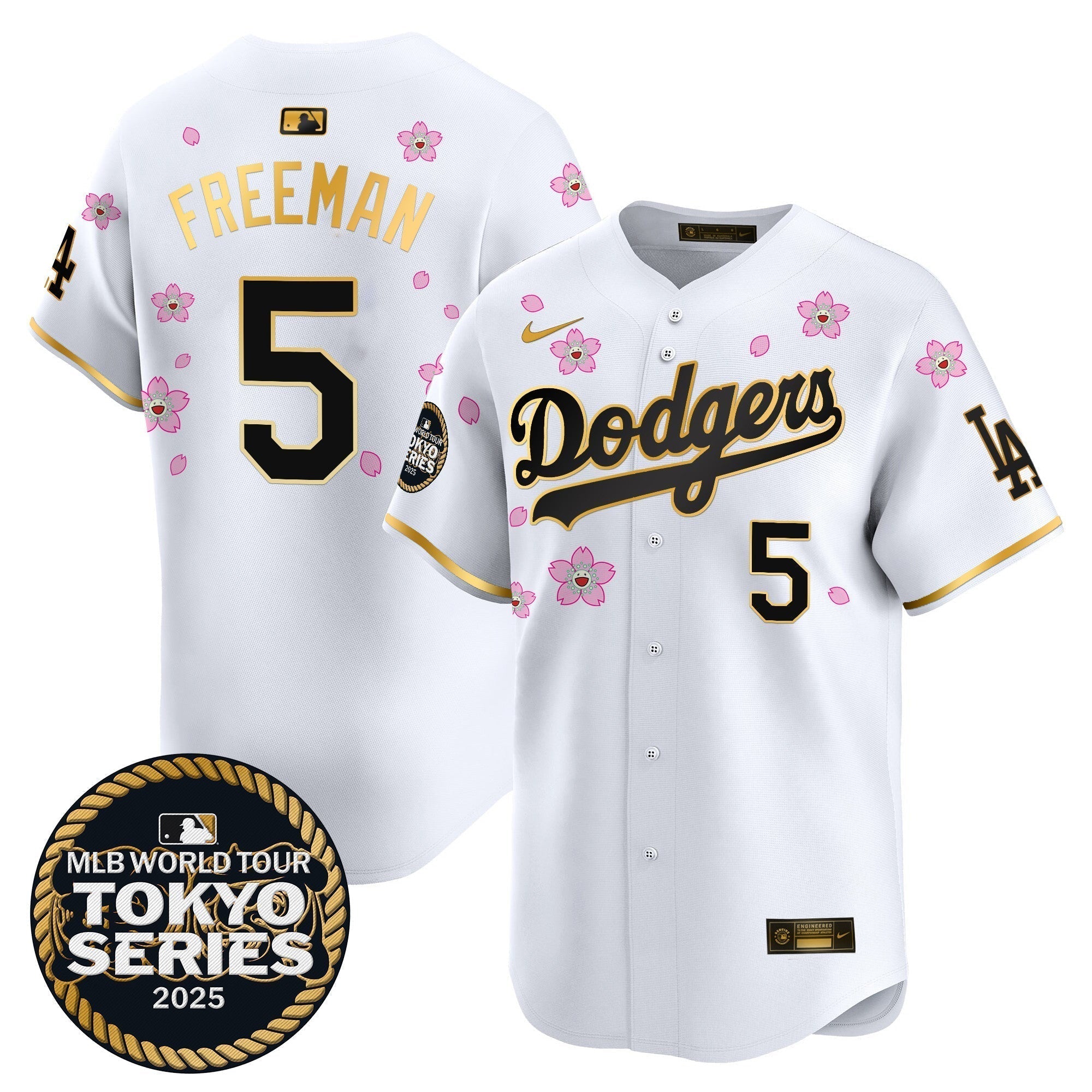 Dodgers Tokyo Series 2025 Gold Trim Vapor Premier Limited Jersey V2 - Stitched