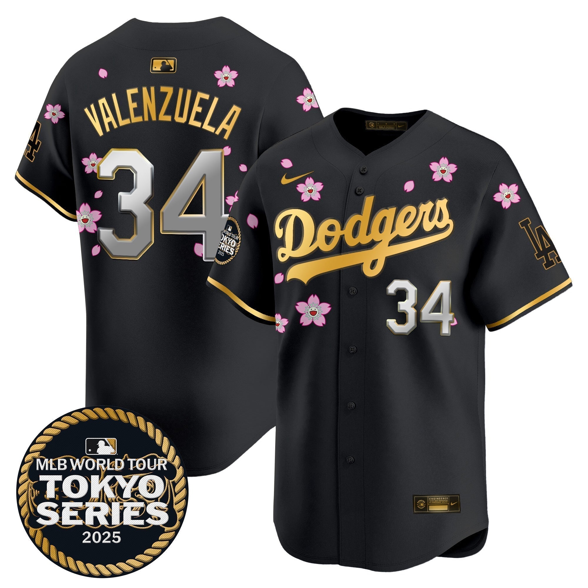 Dodgers Tokyo Series 2025 Gold Trim Vapor Premier Limited Jersey V2 - Stitched