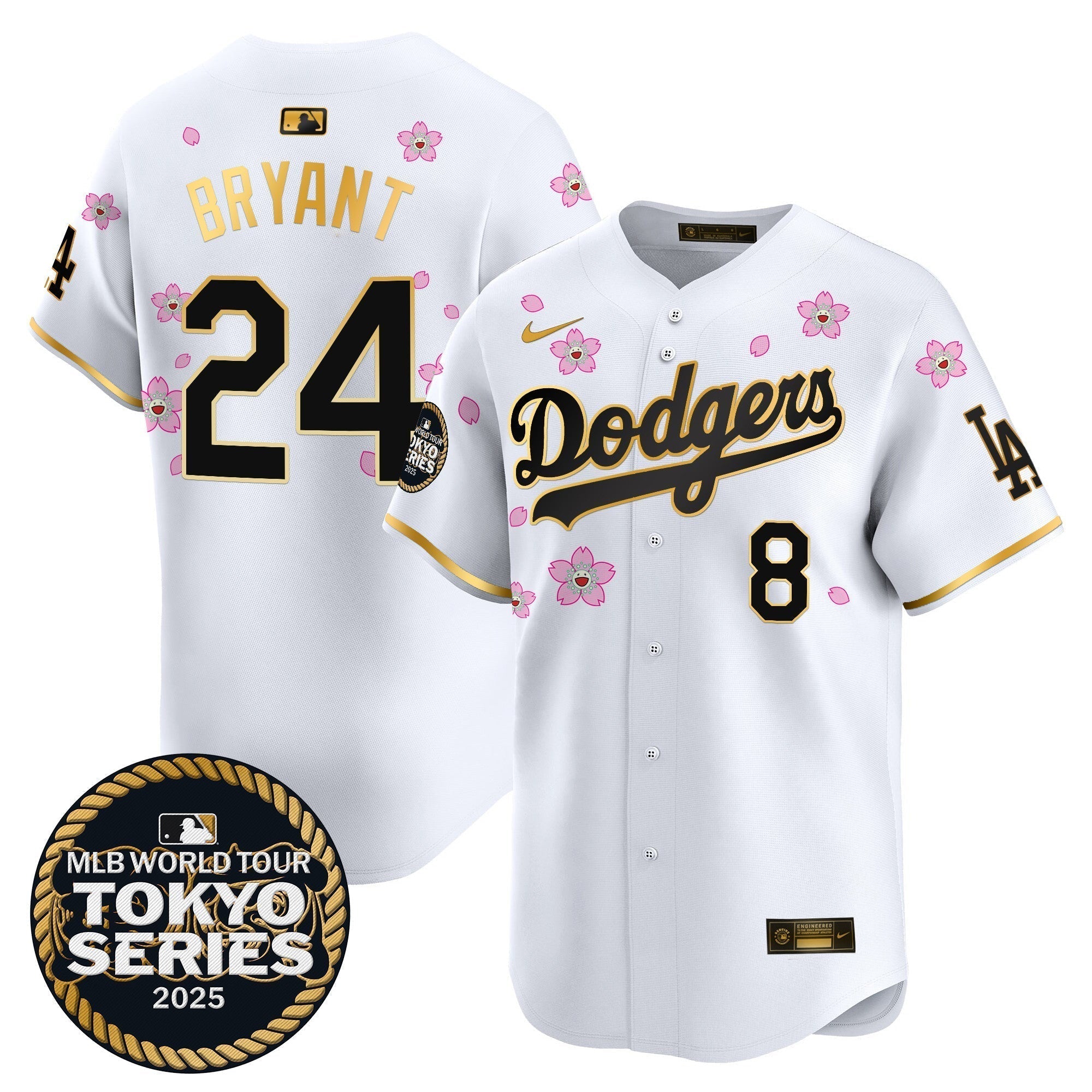 Dodgers Tokyo Series 2025 Gold Trim Vapor Premier Limited Jersey V2 - Stitched
