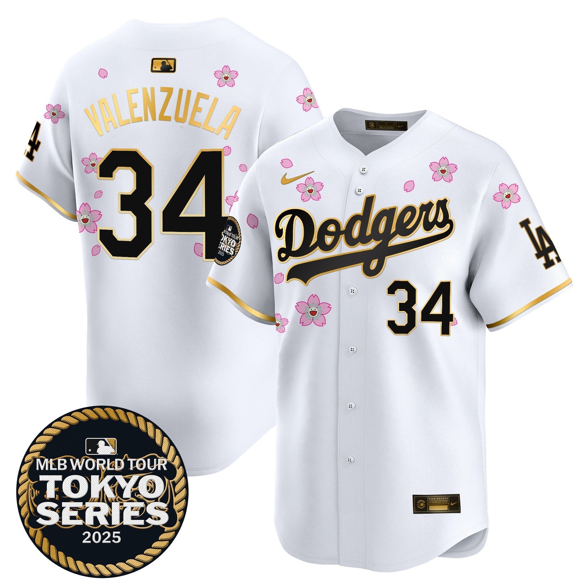 Dodgers Tokyo Series 2025 Gold Trim Vapor Premier Limited Jersey V2 - Stitched