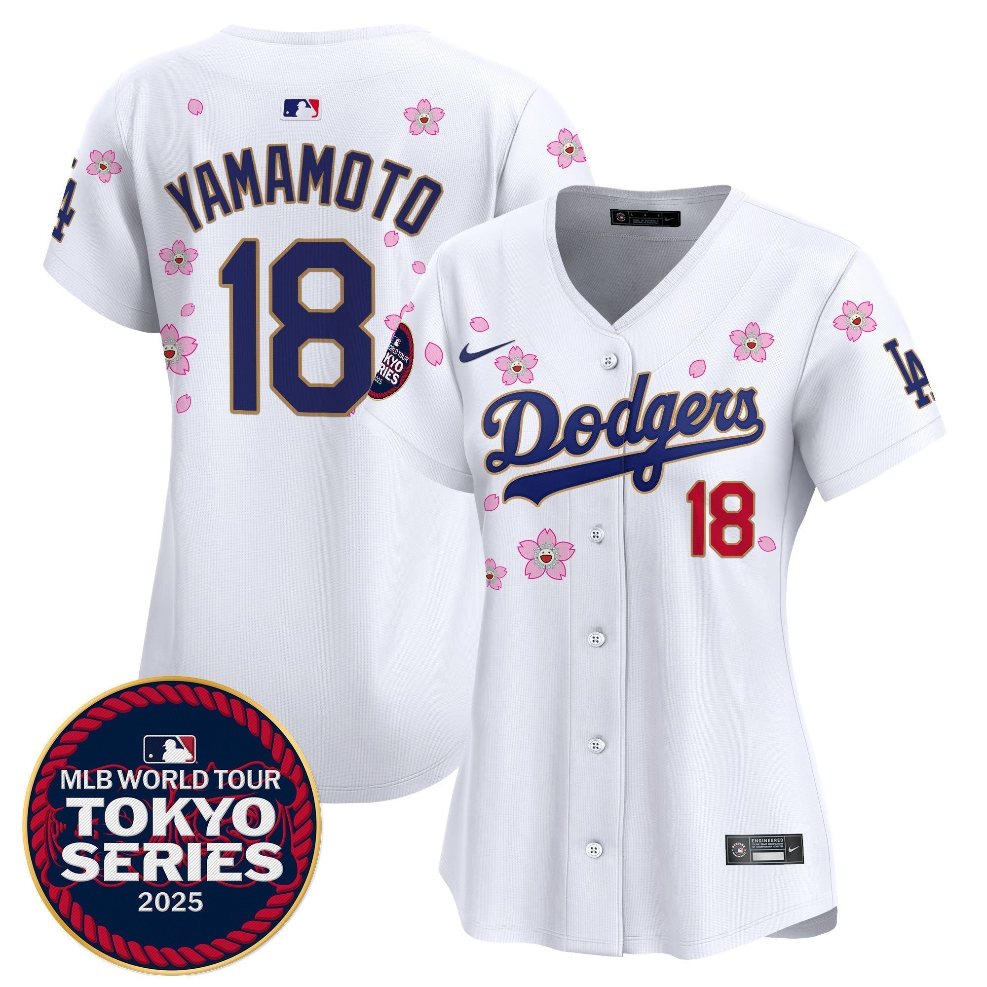 Women's Dodgers Tokyo Series 2025 Gold Trim Vapor Premier Limited Jersey - Stitched