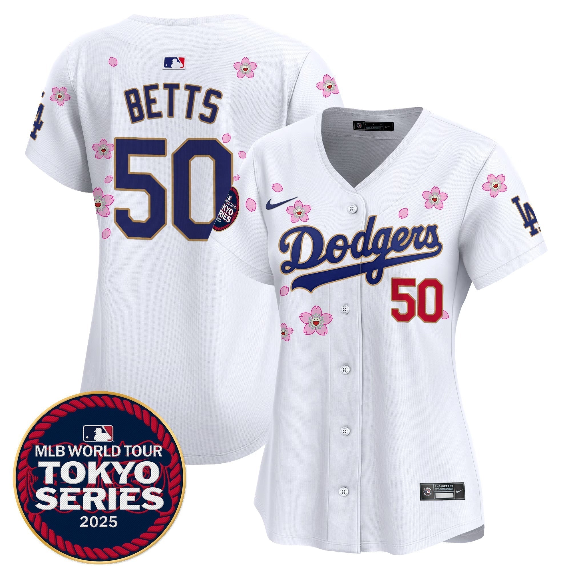 Women's Dodgers Tokyo Series 2025 Gold Trim Vapor Premier Limited Jersey - Stitched