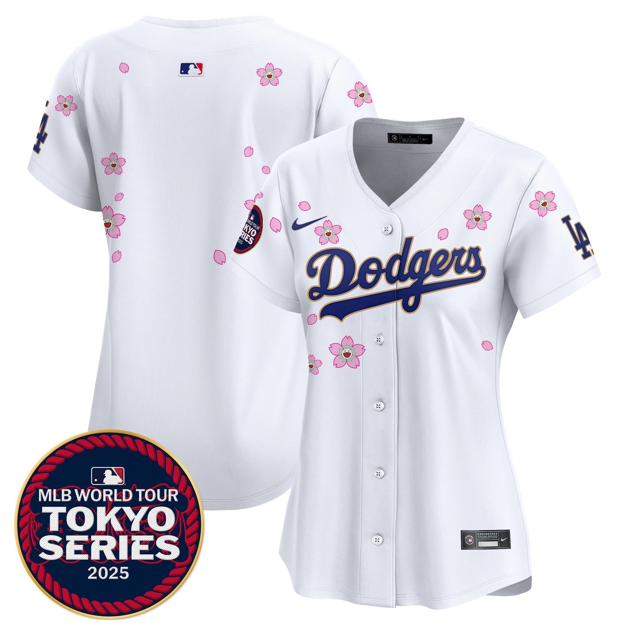 Women's Dodgers Tokyo Series 2025 Gold Trim Vapor Premier Limited Jersey - Stitched