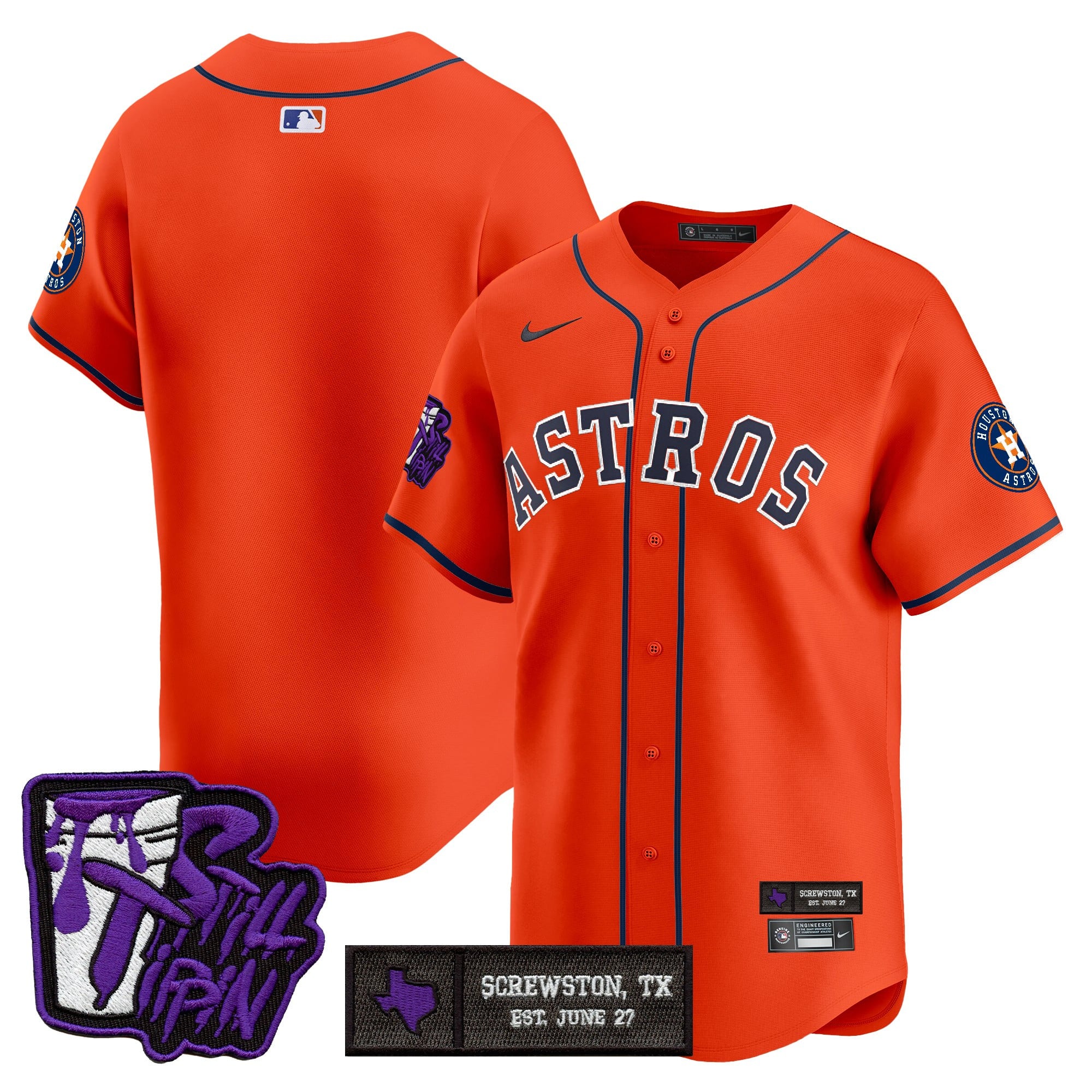 HOU DJ Screw Still Tippin Purple Patch Vapor Premier Limited Jersey - Stitched