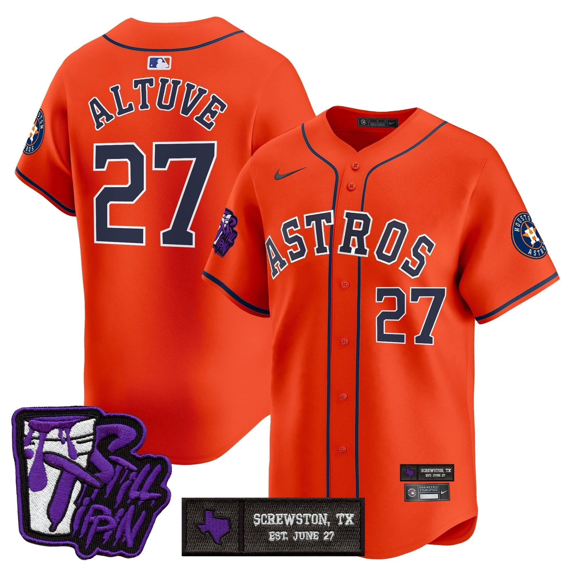 HOU DJ Screw Still Tippin Purple Patch Vapor Premier Limited Jersey - Stitched