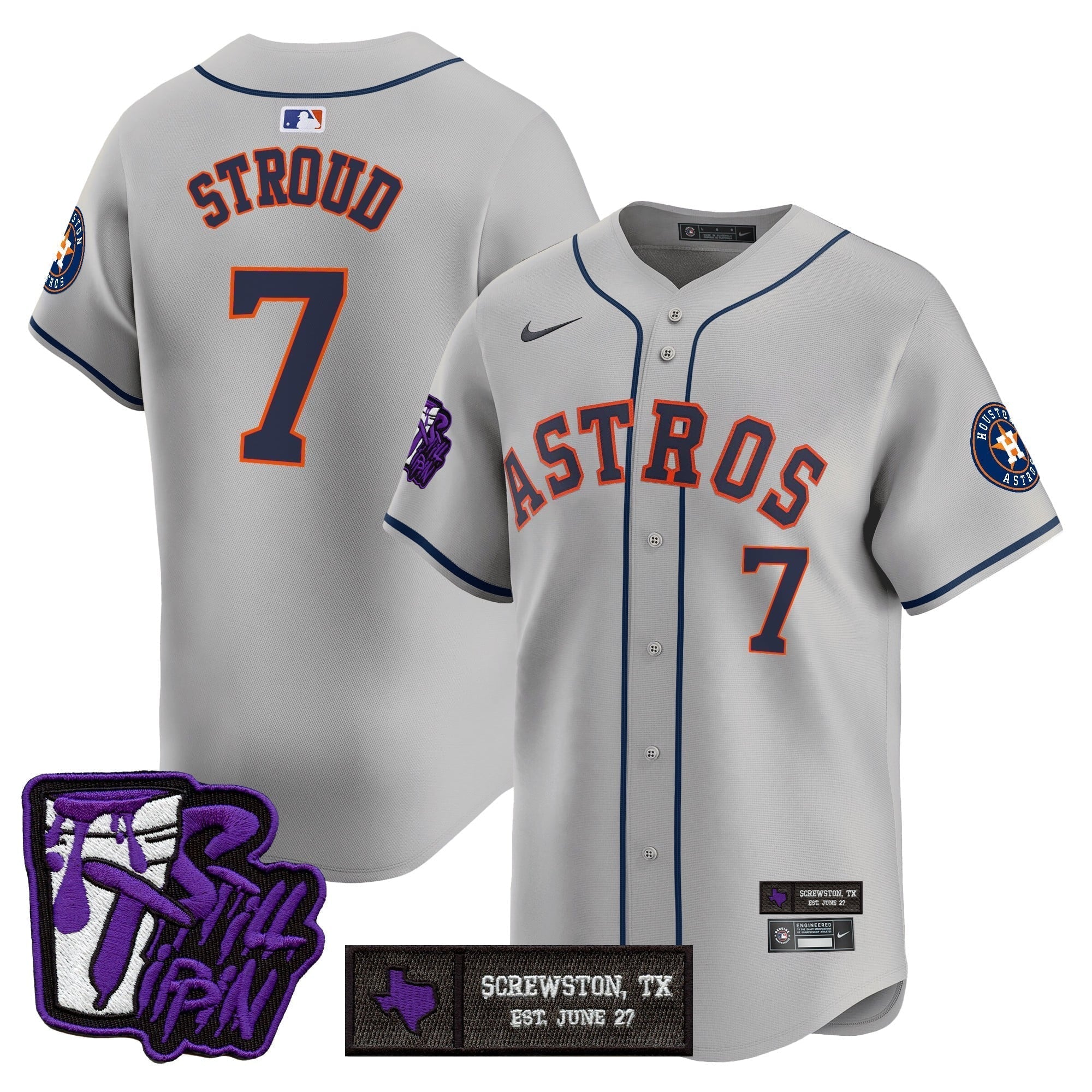 HOU DJ Screw Still Tippin Purple Patch Vapor Premier Limited Jersey - Stitched