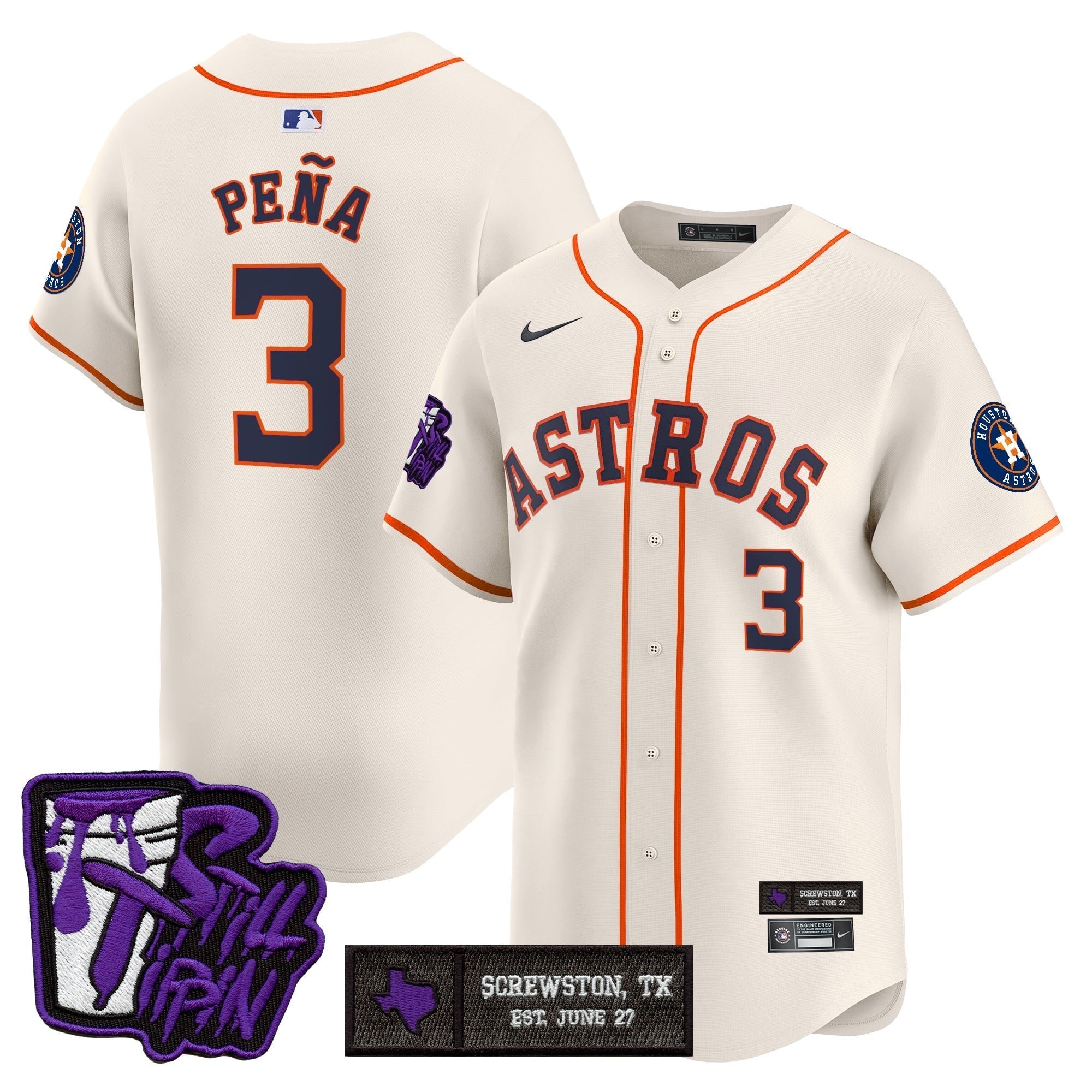 HOU DJ Screw Still Tippin Purple Patch Vapor Premier Limited Jersey - Stitched