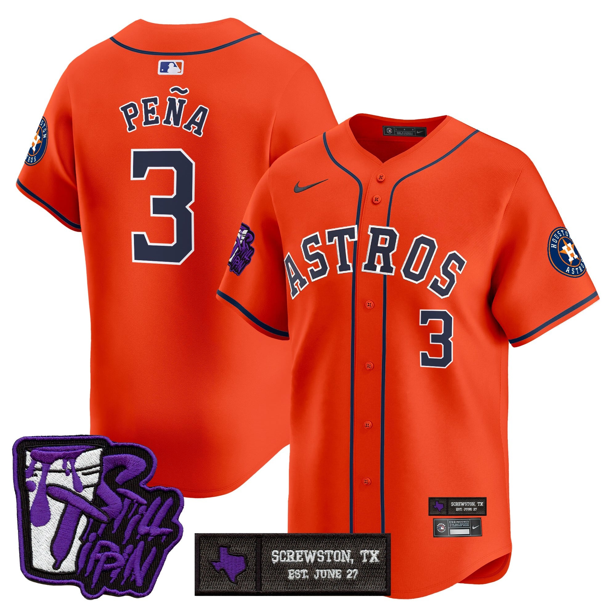 HOU DJ Screw Still Tippin Purple Patch Vapor Premier Limited Jersey - Stitched