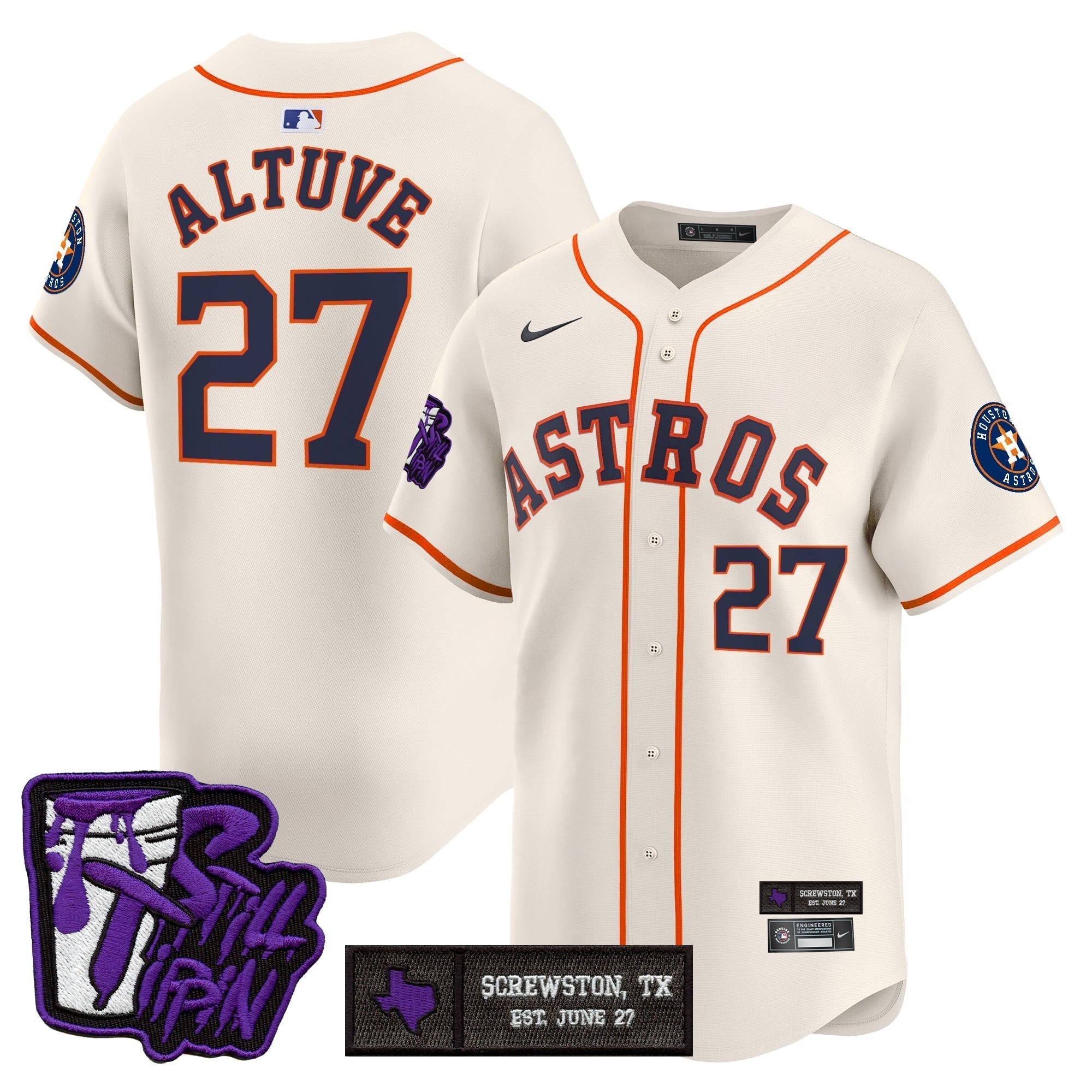 HOU DJ Screw Still Tippin Purple Patch Vapor Premier Limited Jersey - Stitched