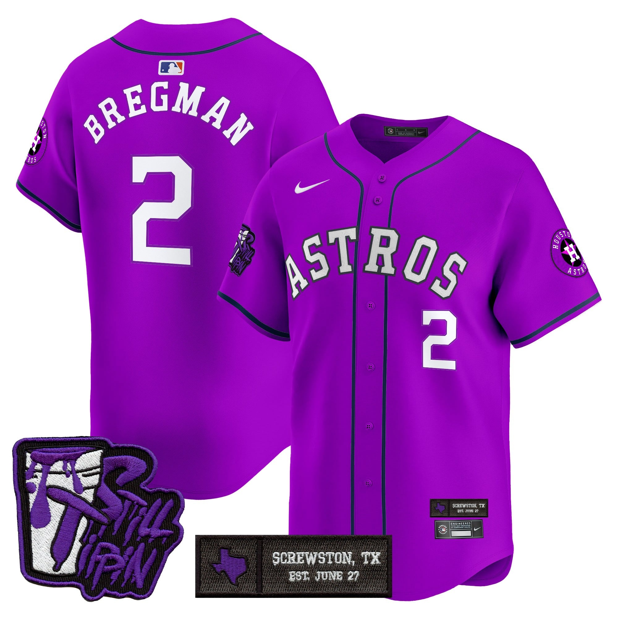 HOU DJ Screw Still Tippin Purple Patch Vapor Premier Limited Jersey - Stitched