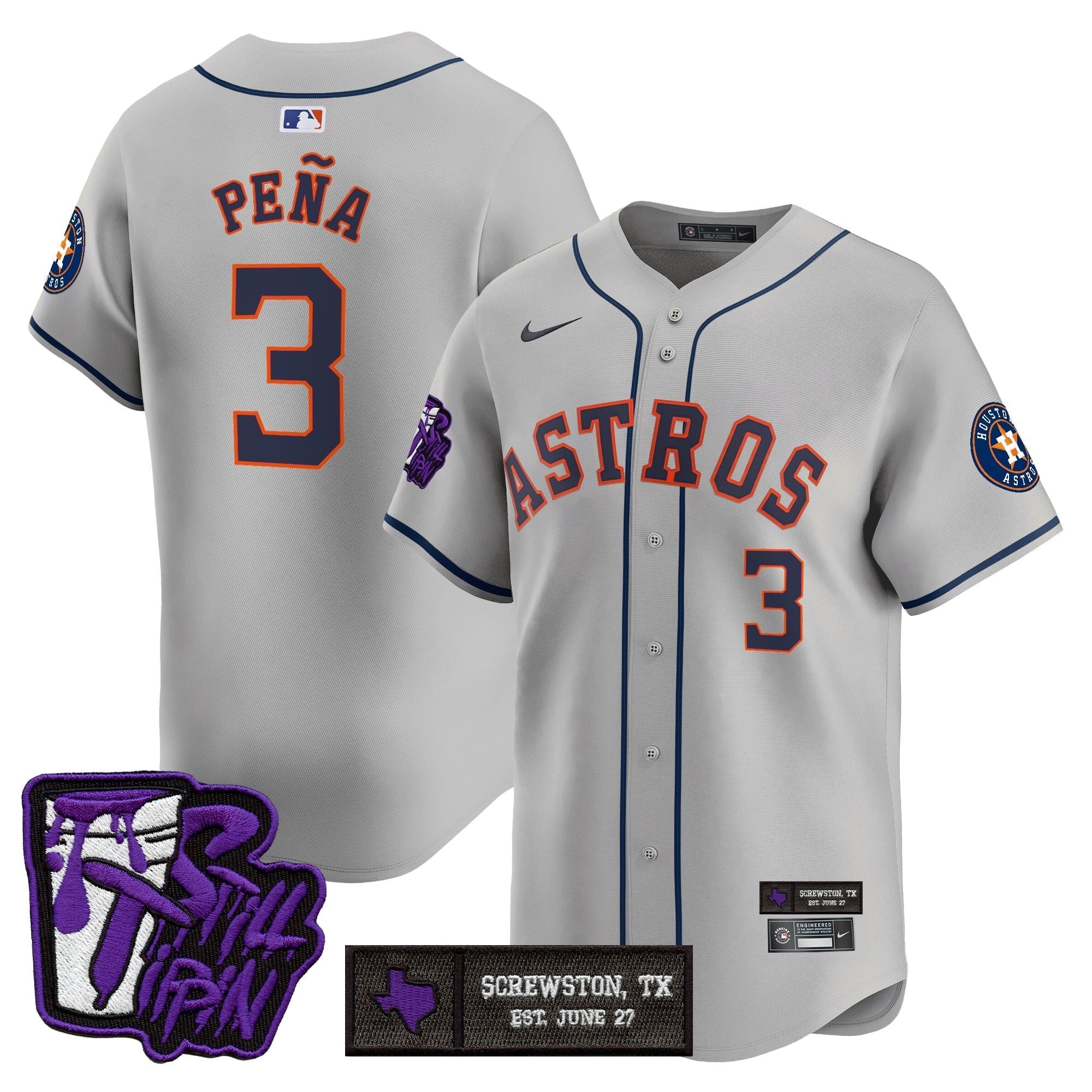 HOU DJ Screw Still Tippin Purple Patch Vapor Premier Limited Jersey - Stitched
