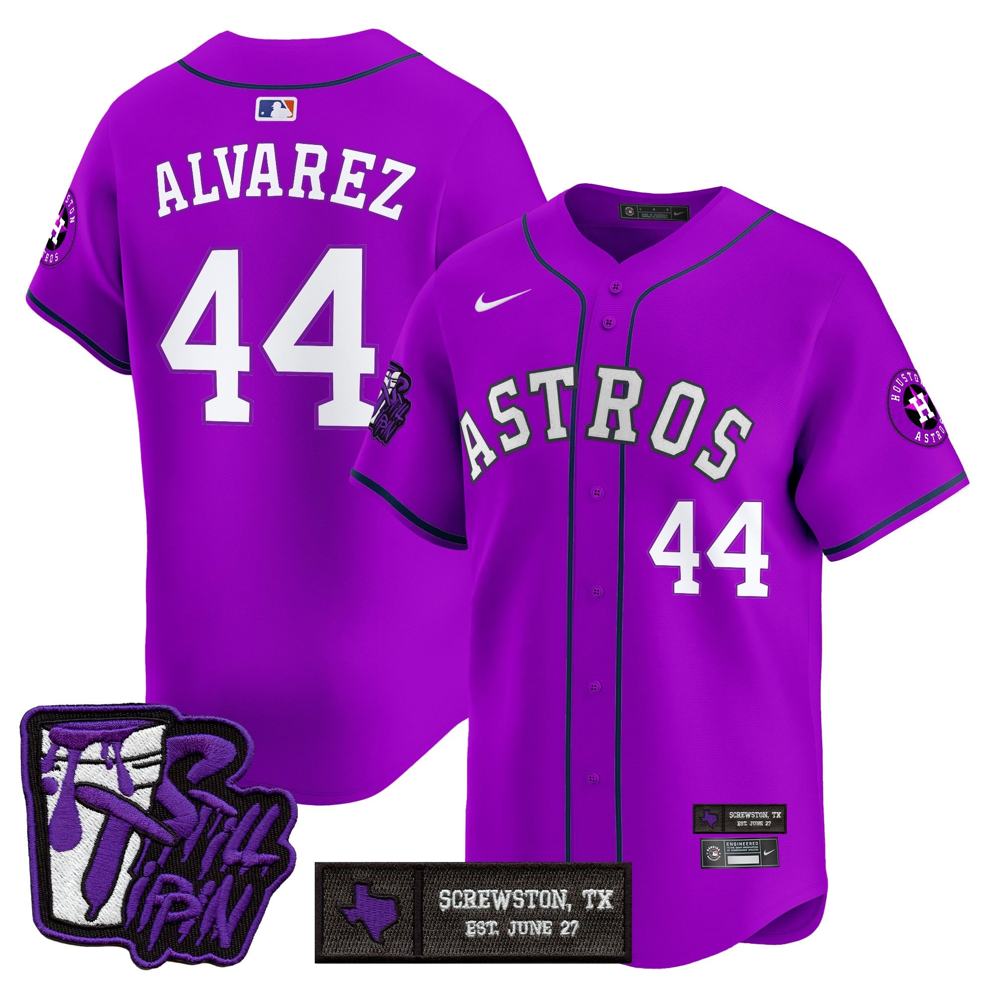 HOU DJ Screw Still Tippin Purple Patch Vapor Premier Limited Jersey - Stitched