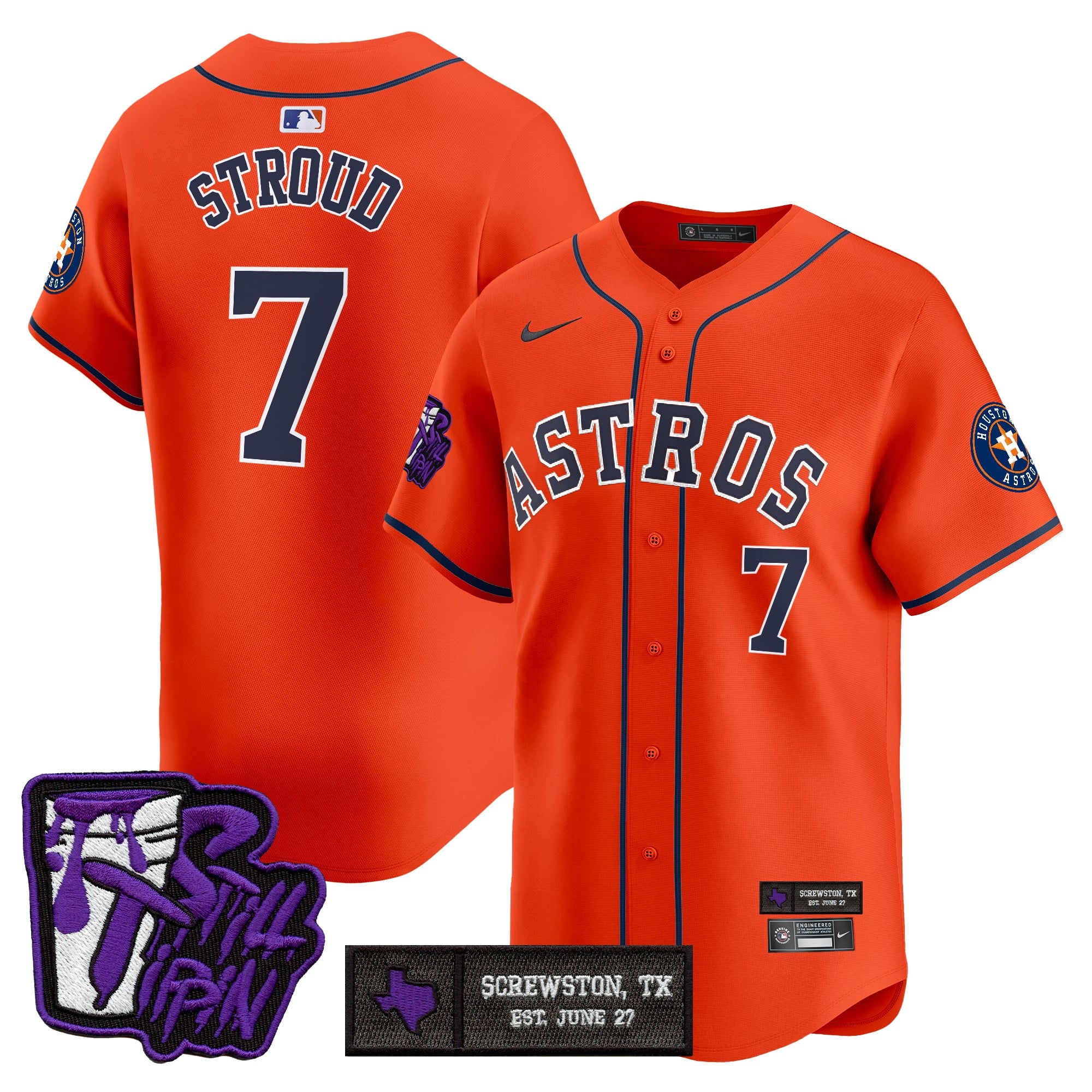 HOU DJ Screw Still Tippin Purple Patch Vapor Premier Limited Jersey - Stitched