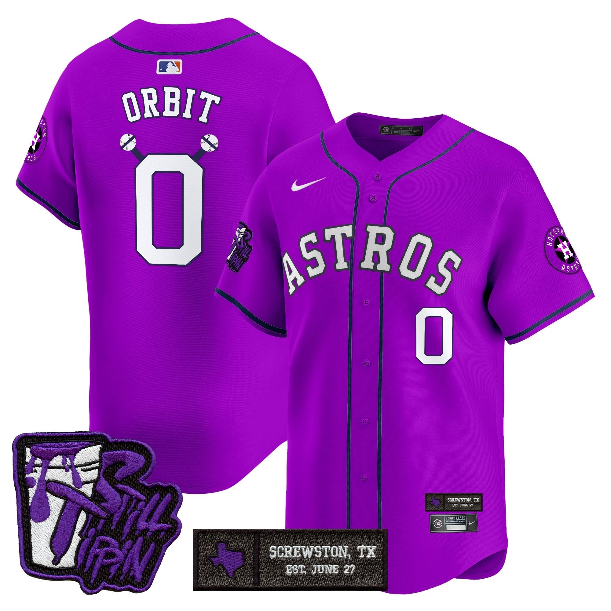 HOU DJ Screw Still Tippin Purple Patch Vapor Premier Limited Jersey - Stitched