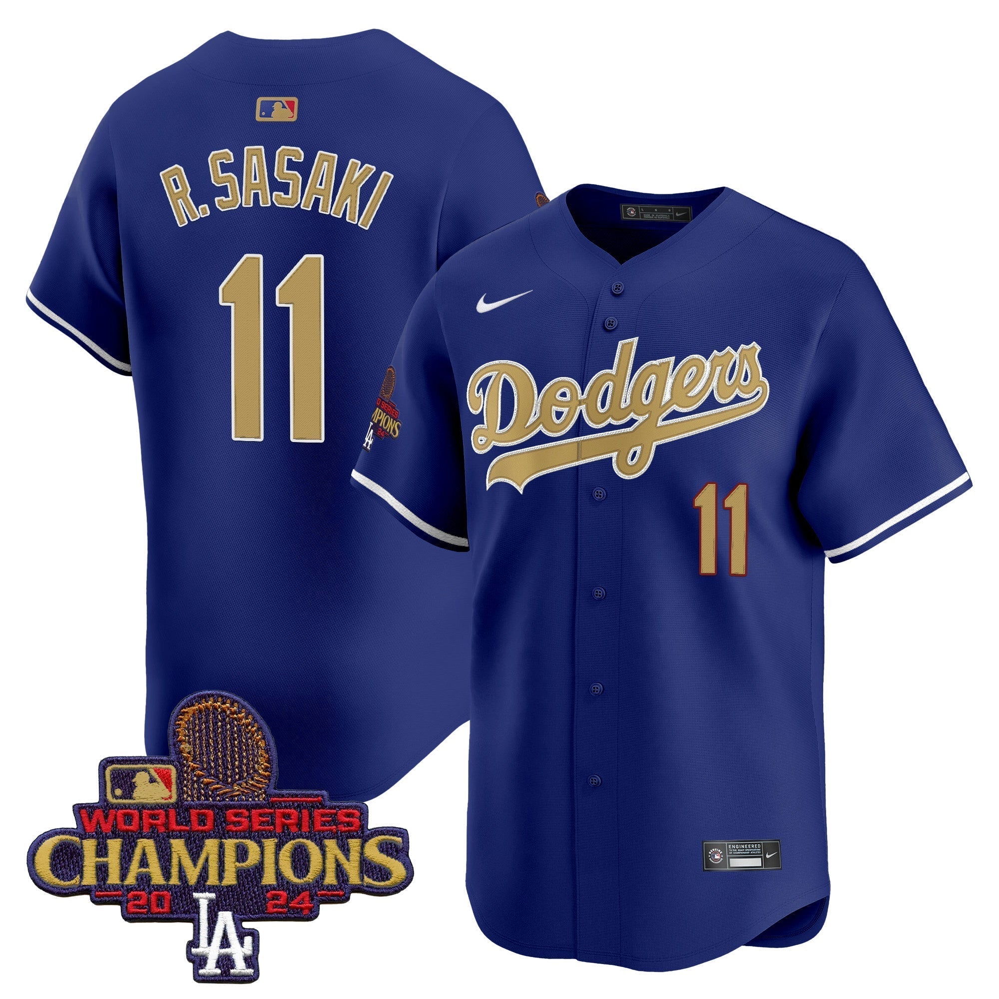 Dodgers 2025 Gold Vapor Premier Limited Jersey - Stitched