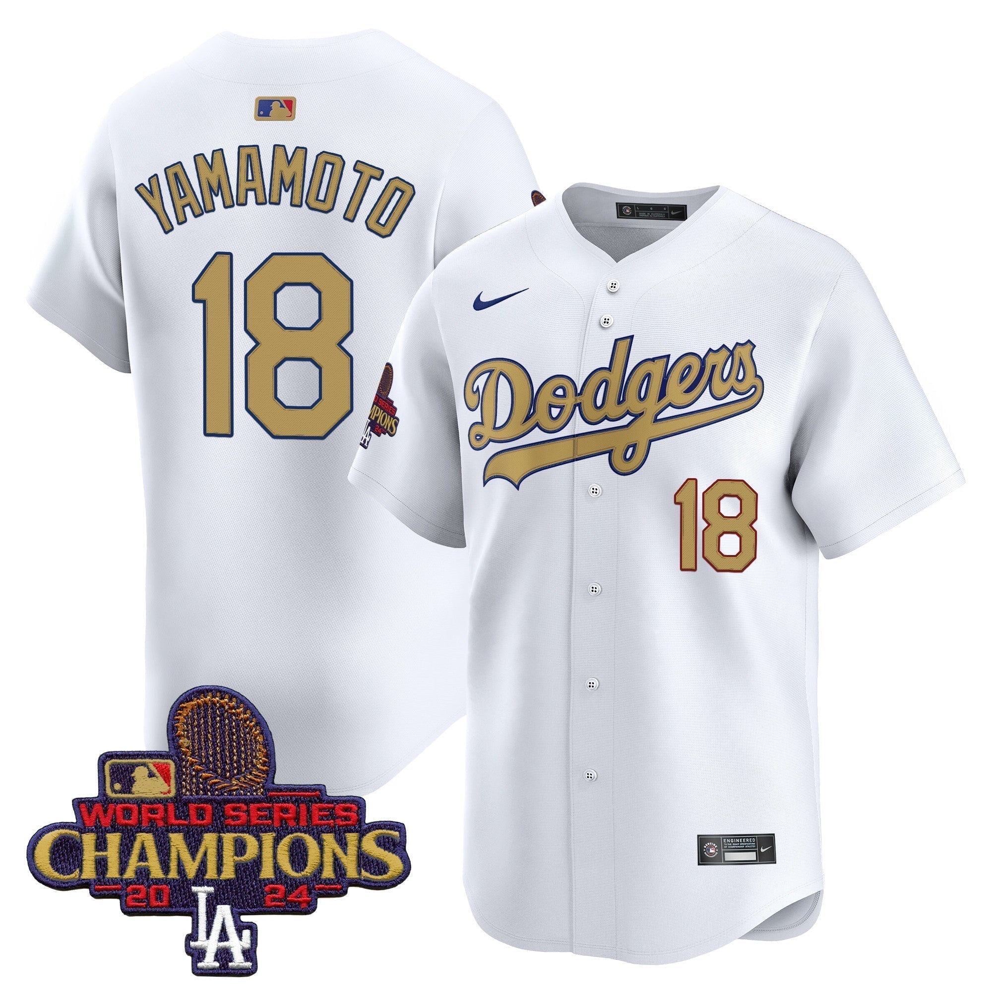 Dodgers 2025 Gold Vapor Premier Limited Jersey - Stitched