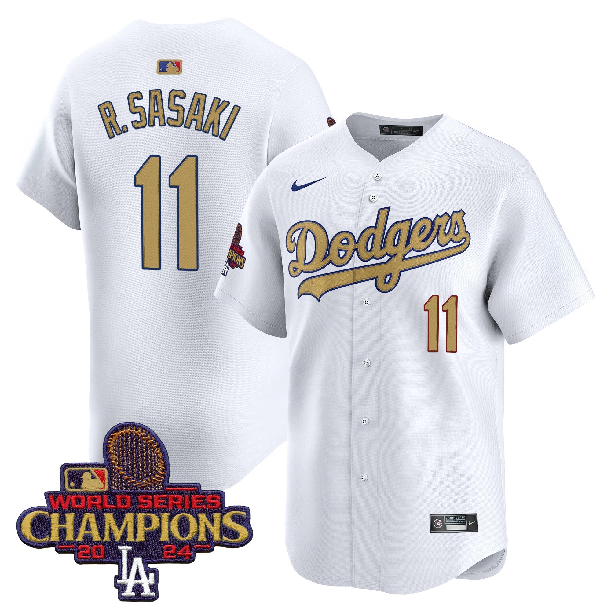 Dodgers 2025 Gold Vapor Premier Limited Jersey - Stitched