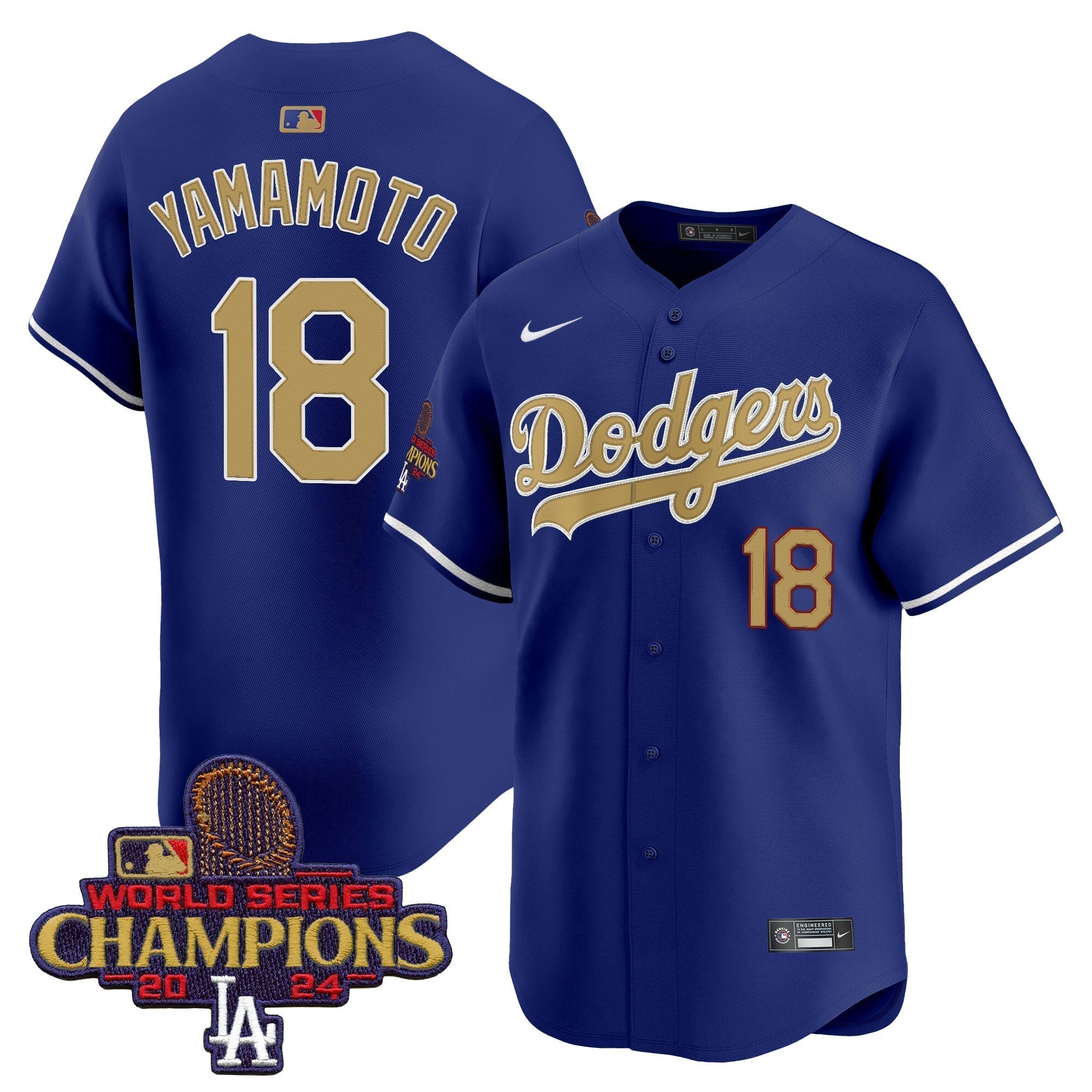 Dodgers 2025 Gold Vapor Premier Limited Jersey - Stitched