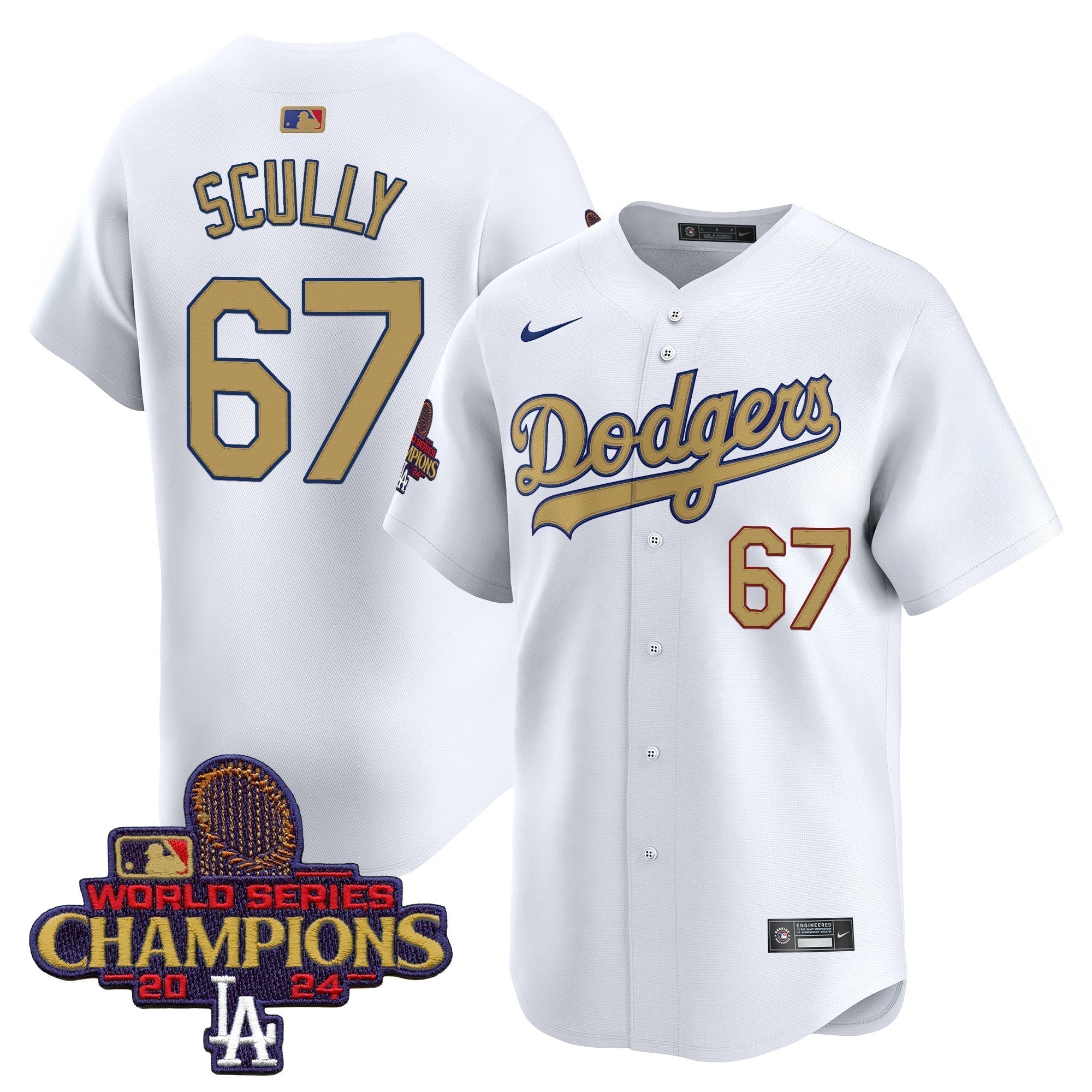 Dodgers 2025 Gold Vapor Premier Limited Jersey - Stitched