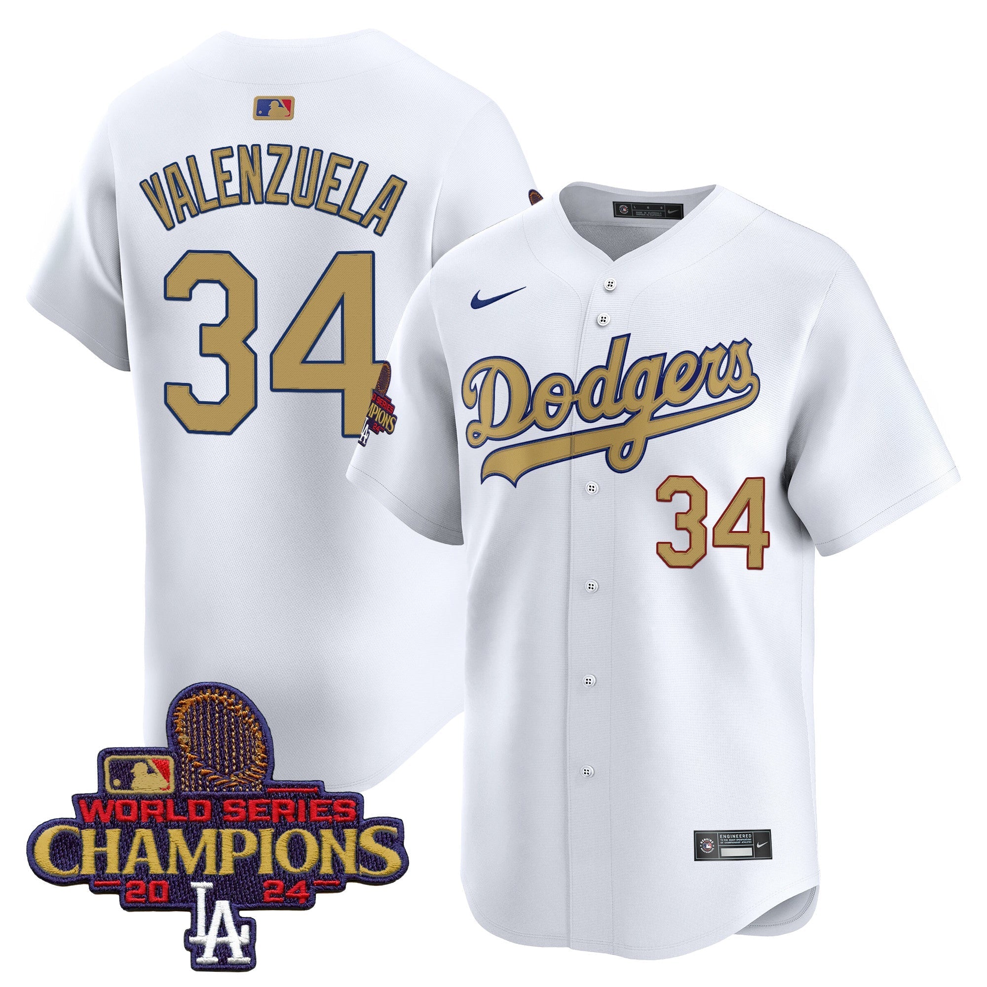 Dodgers 2025 Gold Vapor Premier Limited Jersey - Stitched