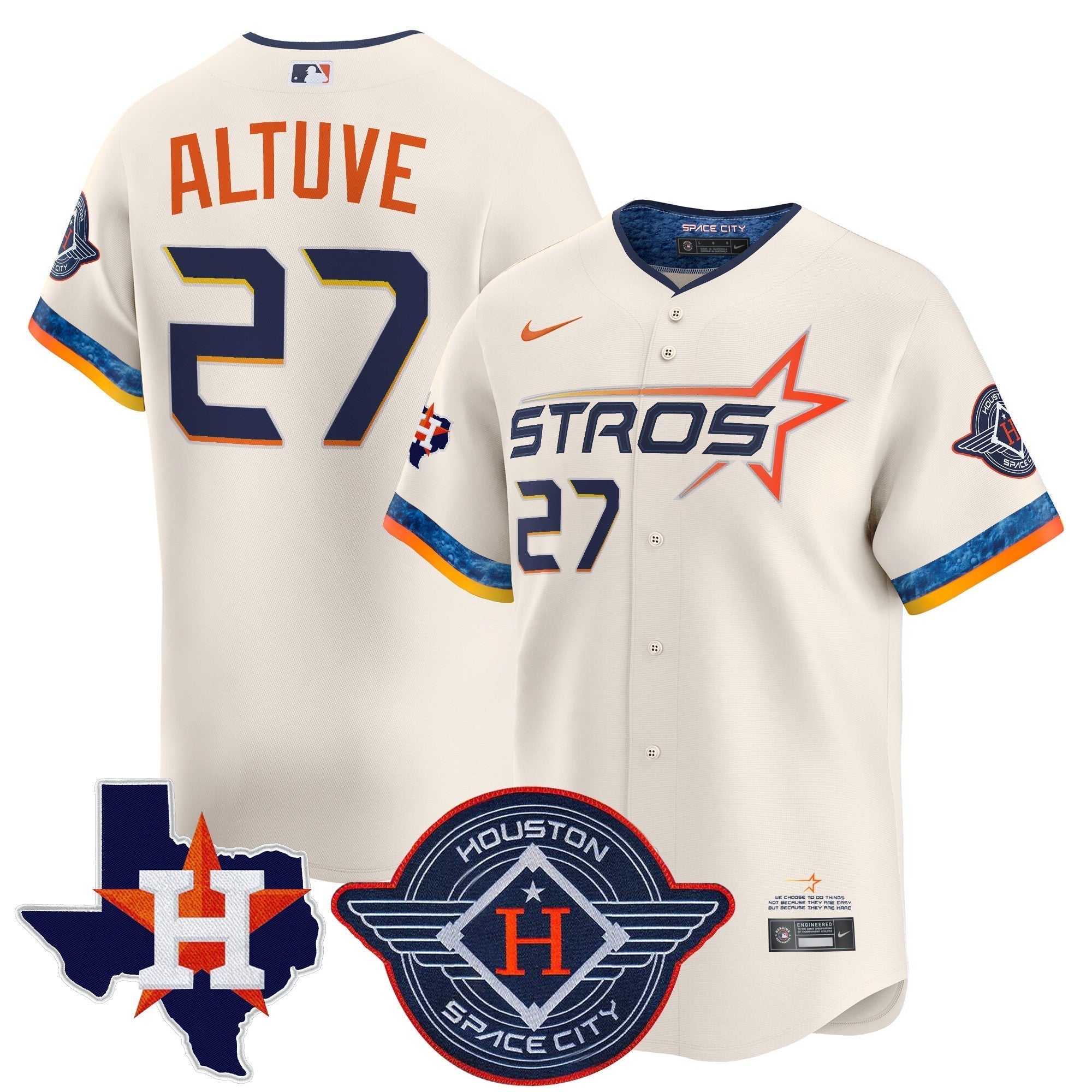 HOU 2025 City Connect Texas Patch Vapor Premier Limited Jersey - Stitched