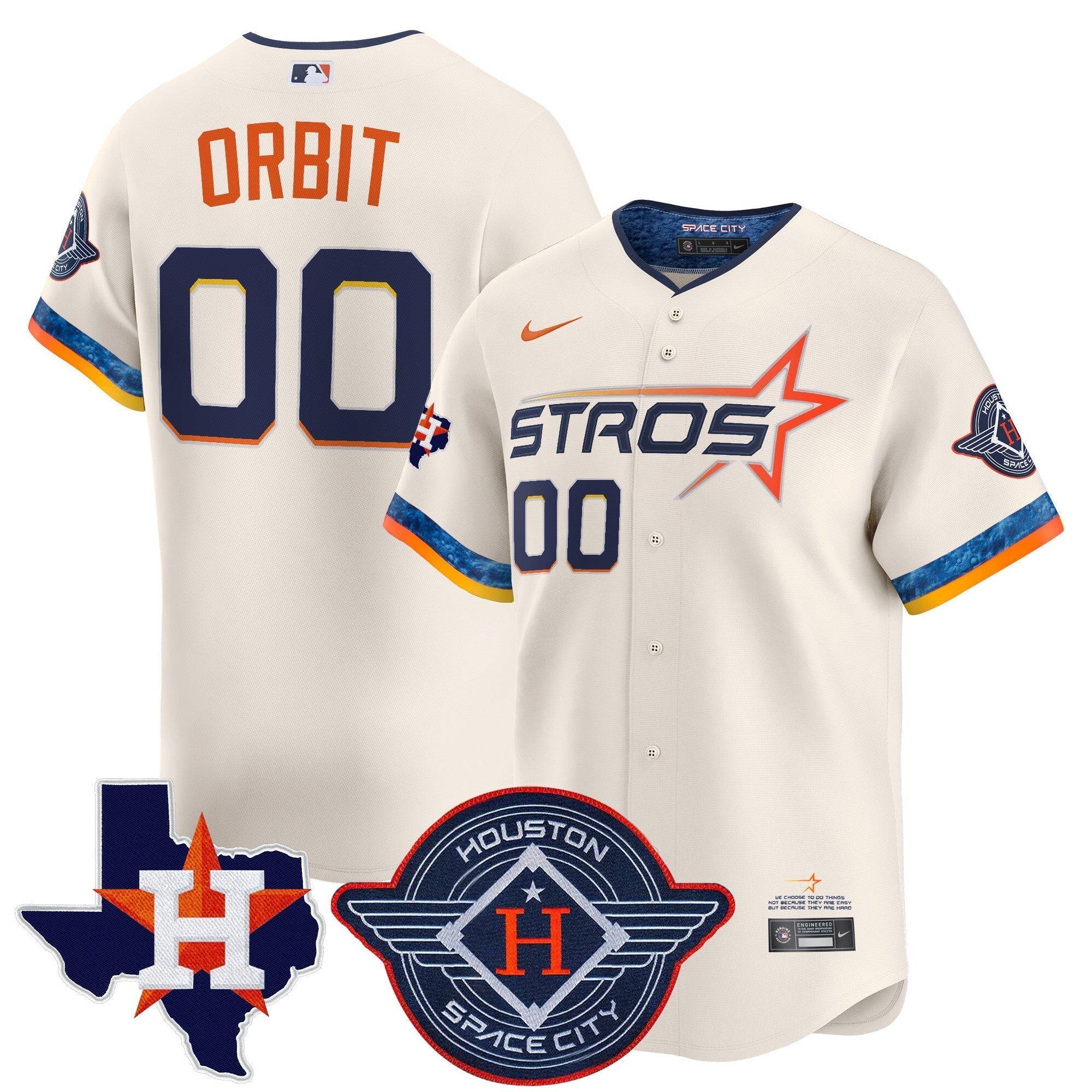 HOU 2025 City Connect Texas Patch Vapor Premier Limited Jersey - Stitched