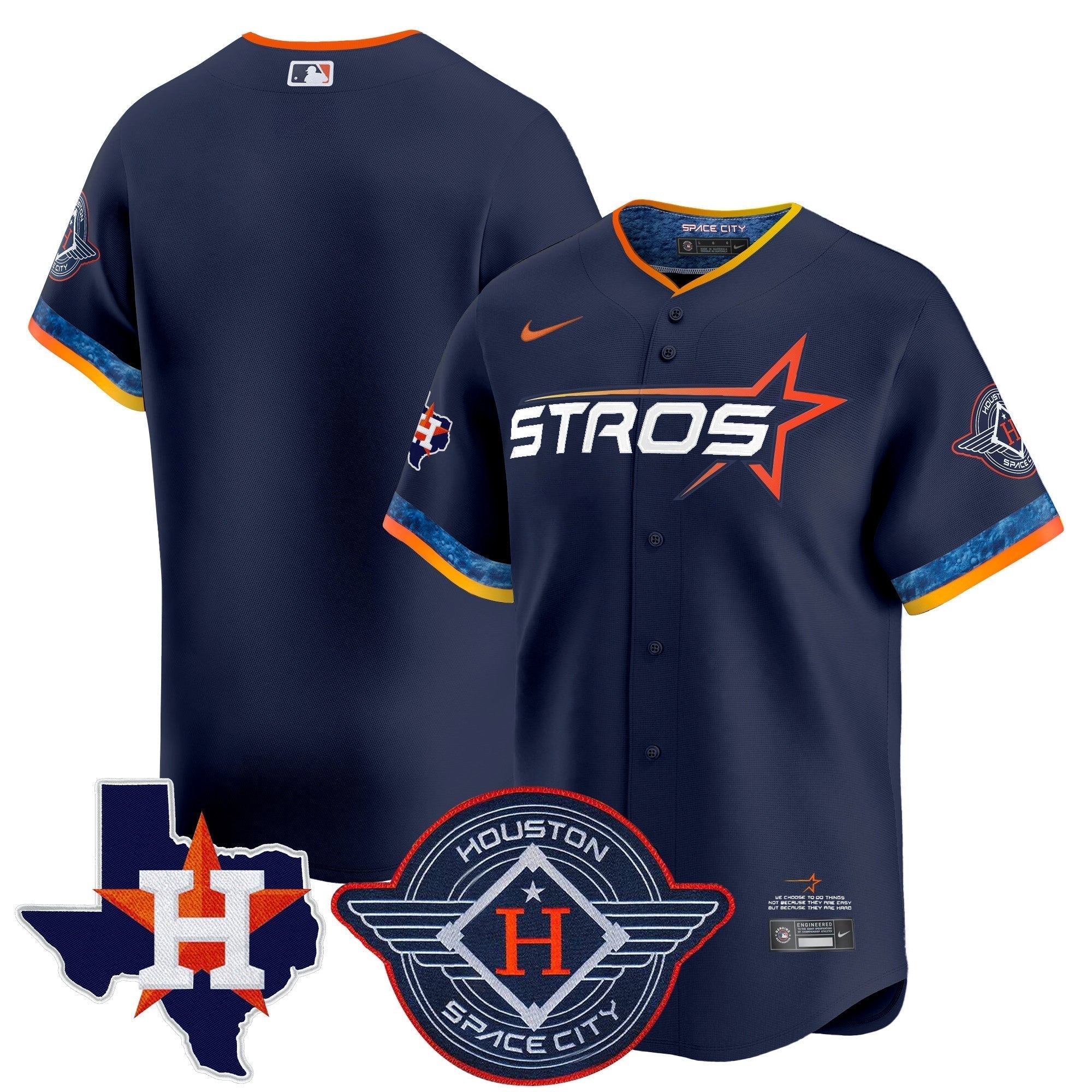 HOU 2025 City Connect Texas Patch Vapor Premier Limited Jersey - Stitched