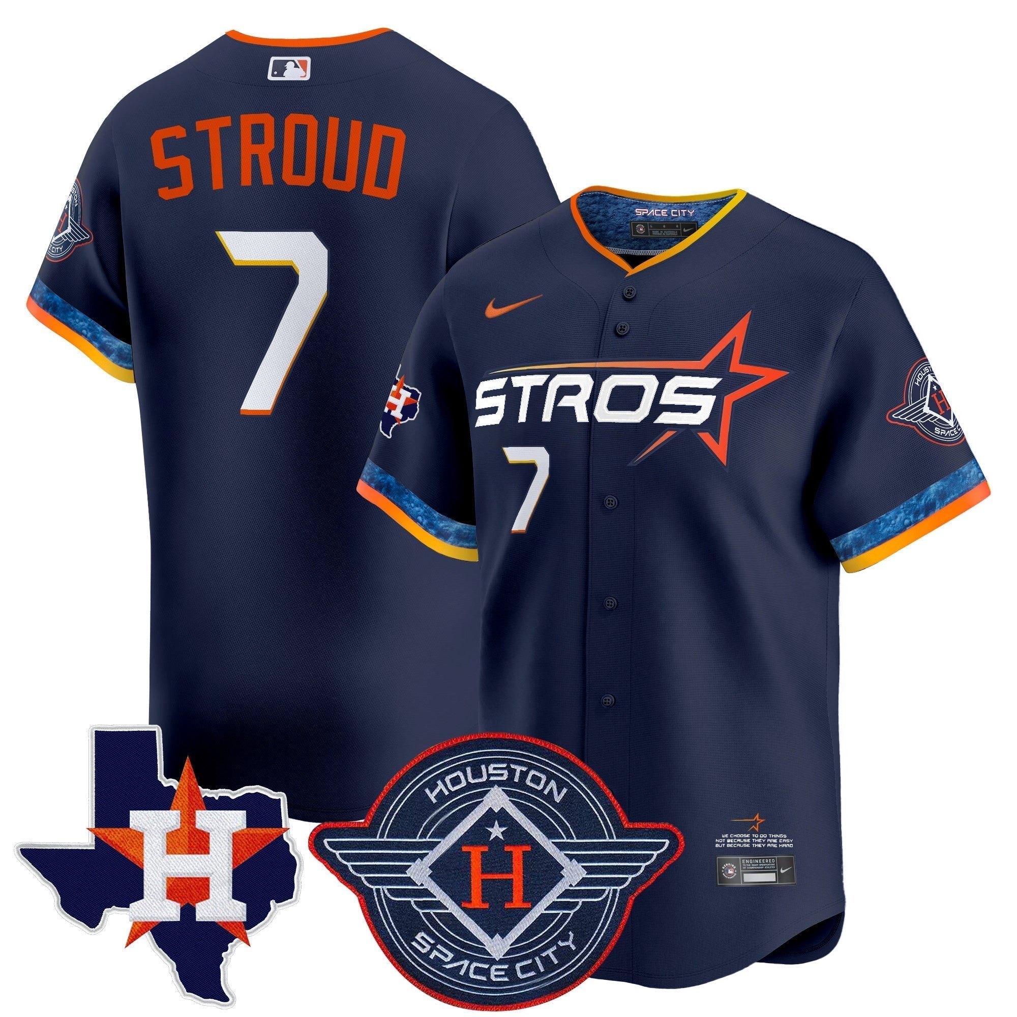 HOU 2025 City Connect Texas Patch Vapor Premier Limited Jersey - Stitched